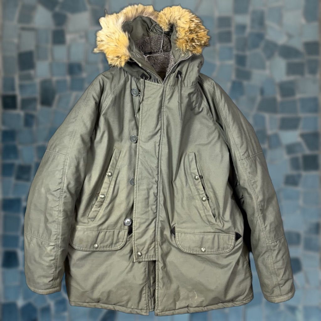 Vintage VINTAGE Spiewak N-3B Parka Mens L Fur Hood Green Chest 50 Insulation Polyester Winter Weathergear Windproof Pockets Size US L / EU 52-54 / 3 - 1 Thumbnail