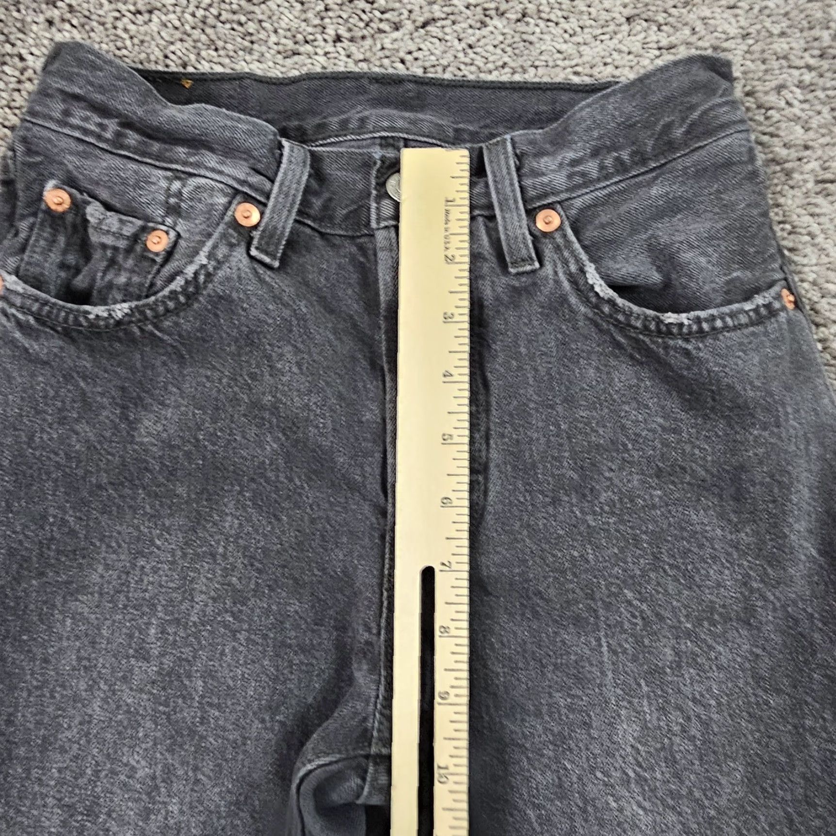 Levi's Levi's 501 Jeans Womens 24 Black Mid Rise Straight Button Fly Denim 23x29 Size 42" / US 20 - 4 Thumbnail