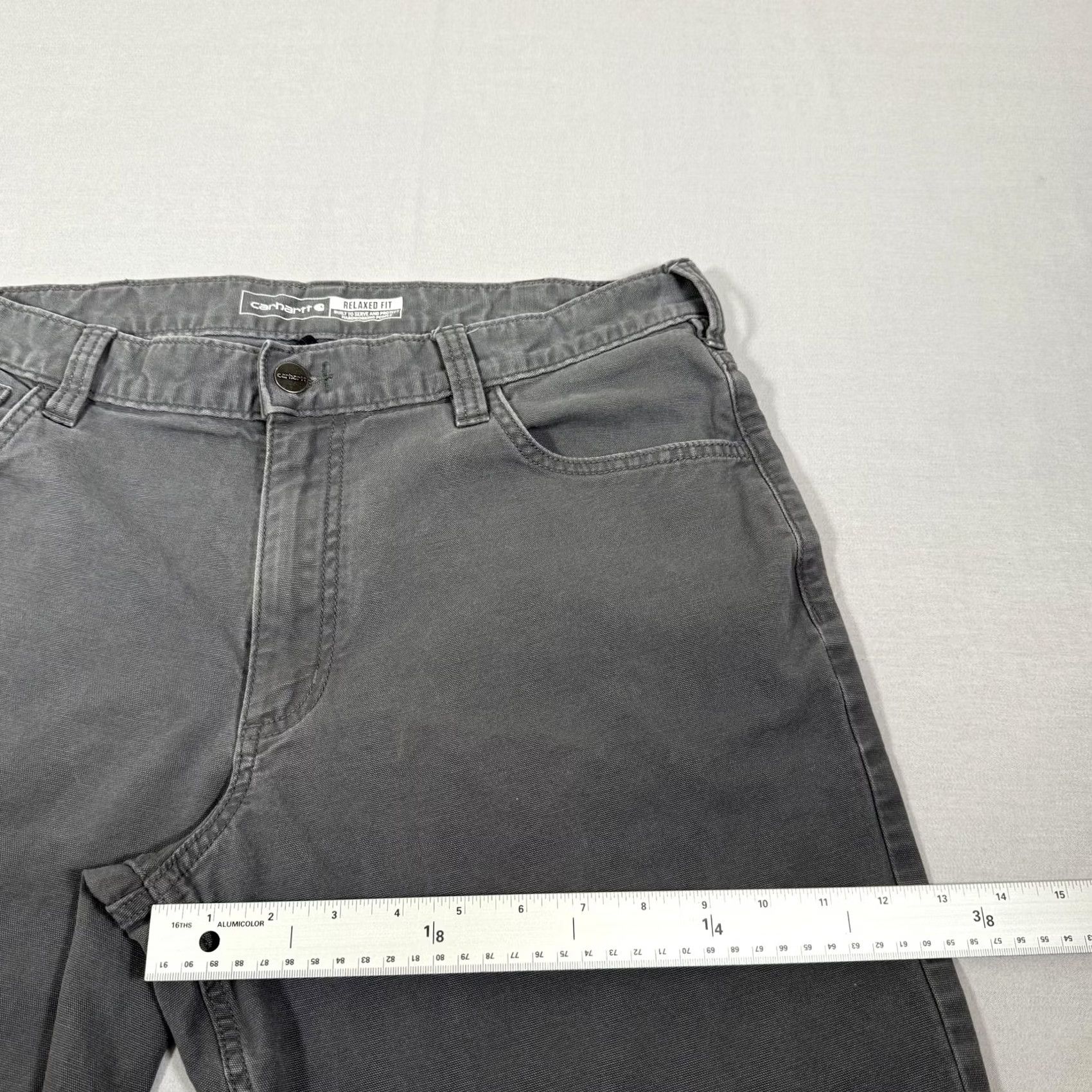 Carhartt Carhartt Rugged Flex Pants Mens 36x30 Gray Canvas Carpenter Relaxed Fit 5-Pocket Work Pant Straight Leg Denim/Workwear Shirt Not Included Size US 36 / EU 52 - 7 Thumbnail