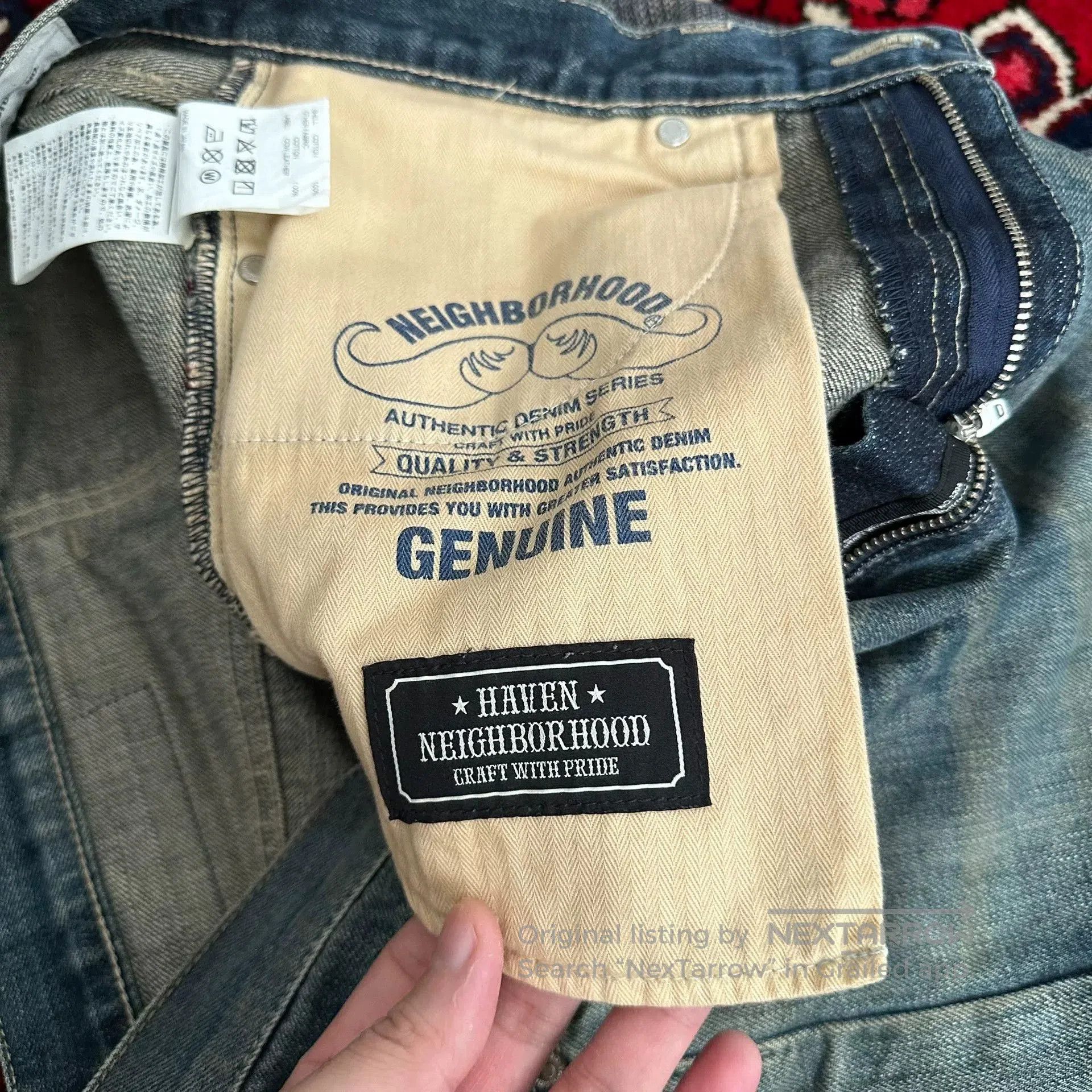 Neighborhood distressed blue jeans with unique detailing. Size US 42 / EU 58 - 7 Thumbnail