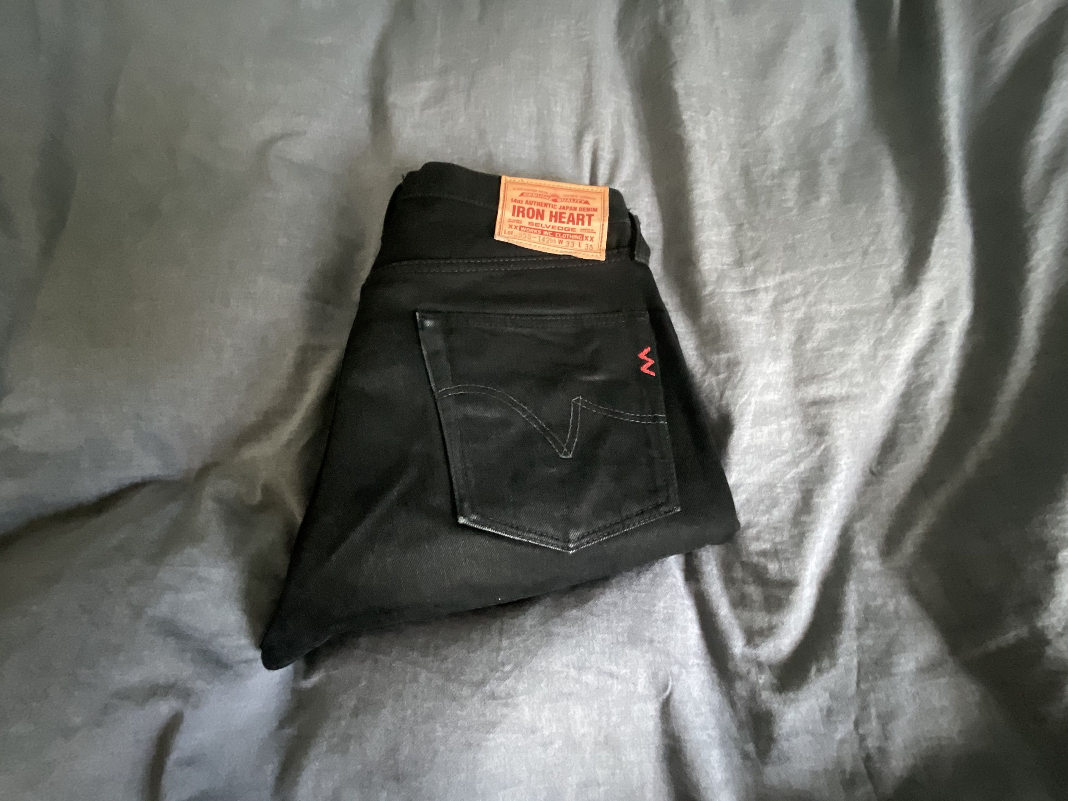 Iron Heart Iron Heart 14oz Selvedge Jeans IH 555S 142 bbBlack/Black Size US 33 - 3 Thumbnail