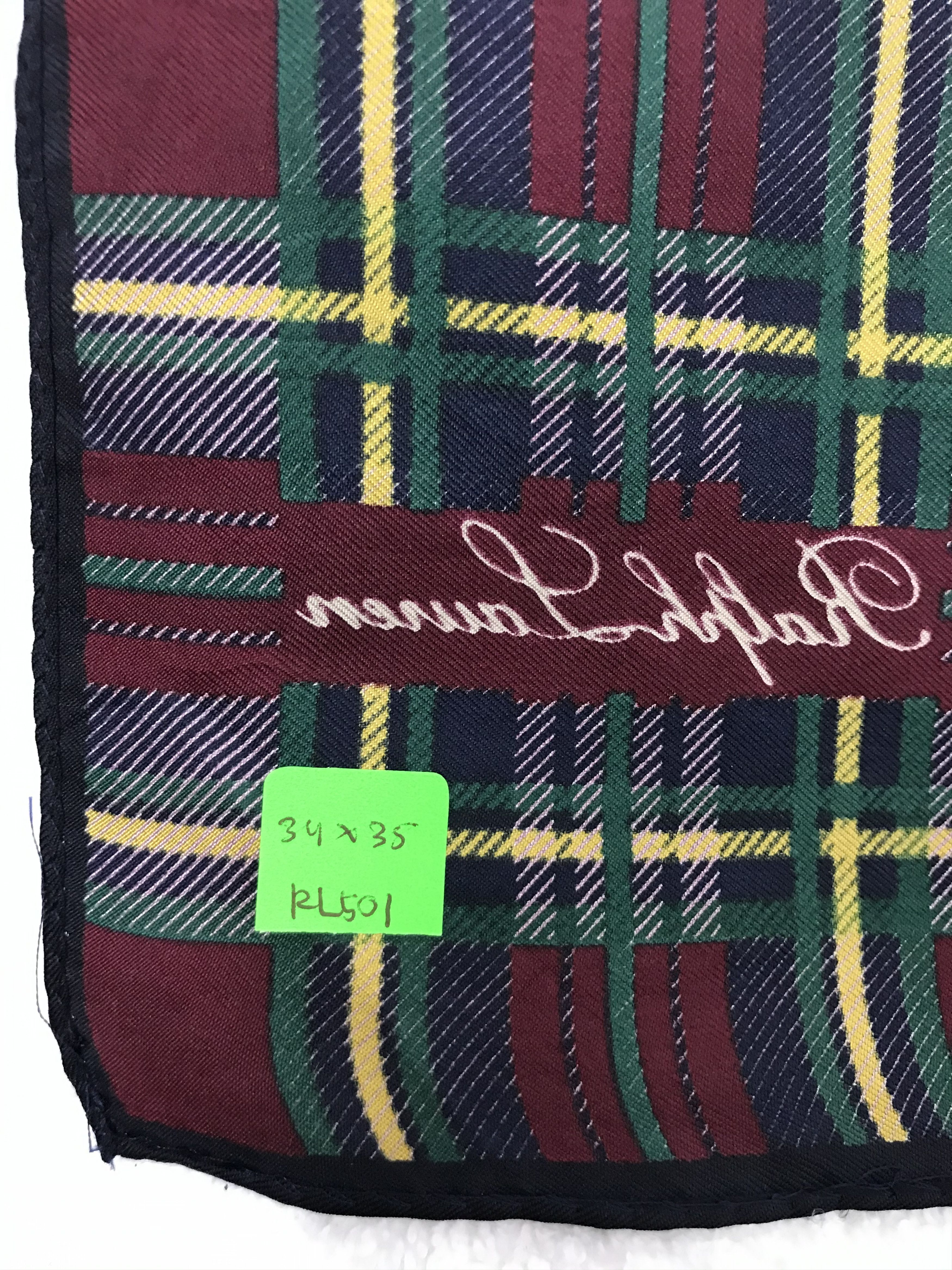 Ralph Lauren RL501 Vintage Ralph Lauren Silk Scarf Shawl Designer Scarf Size ONE SIZE - 4 Thumbnail