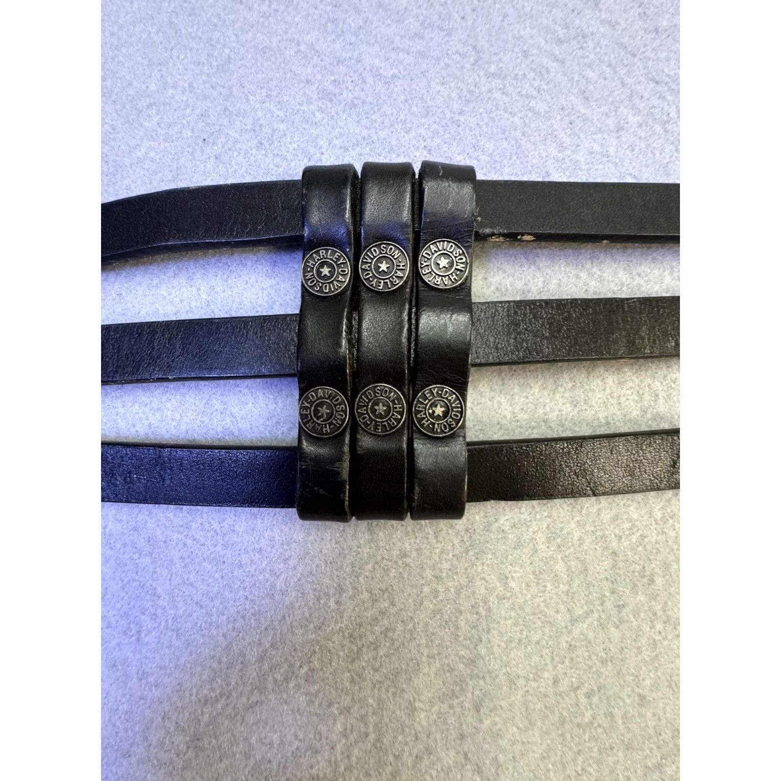 Harley Davidson Harley-Davidson Belt Womens Small Black Leather Triple Strap Ring 97754-03VW Size ONE SIZE - 3 Thumbnail