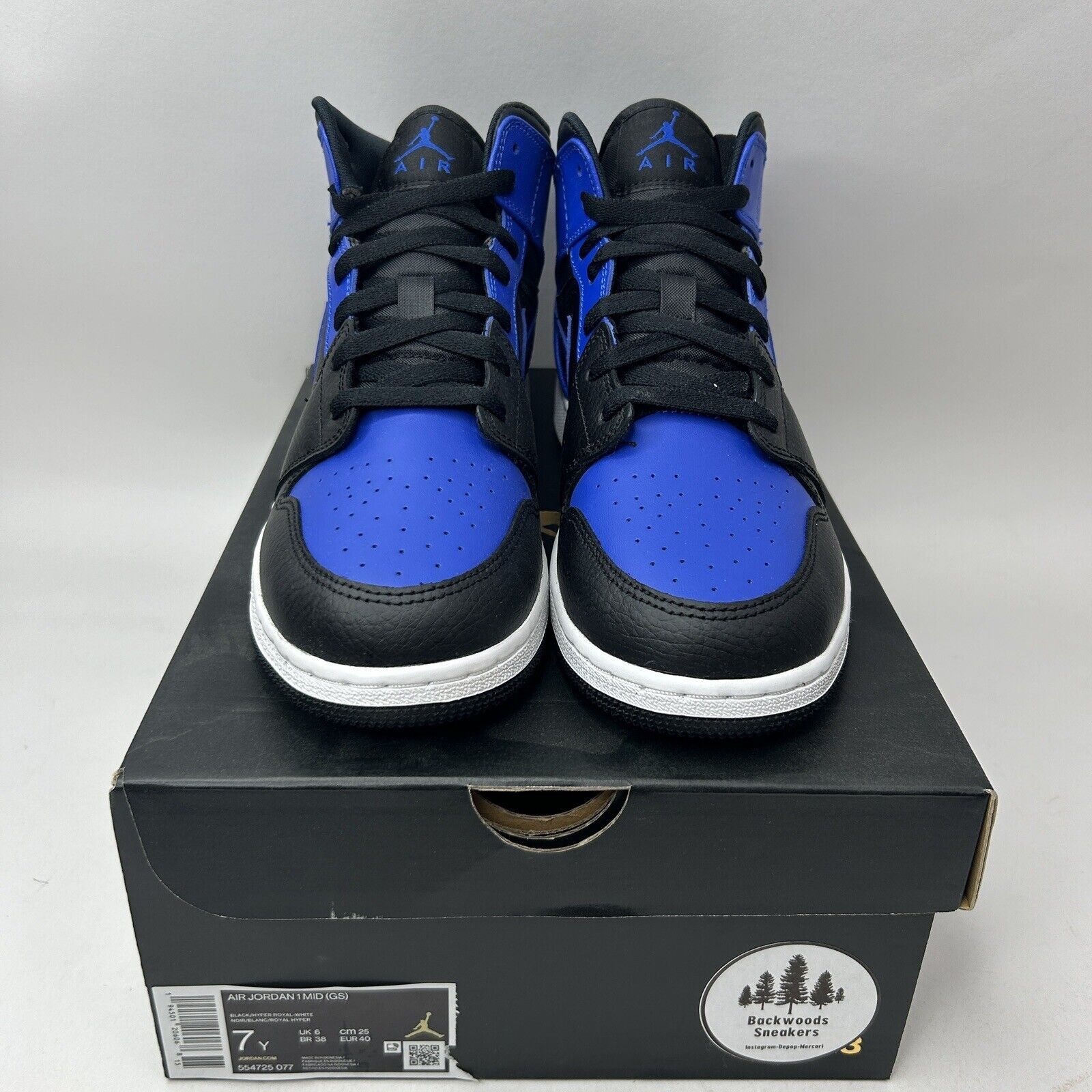 Jordan Brand Nike Air Jordan 1 Mid Retro GS “Hyper Royal” 2023 Size US 8.5 / IT 38.5 - 2 Thumbnail