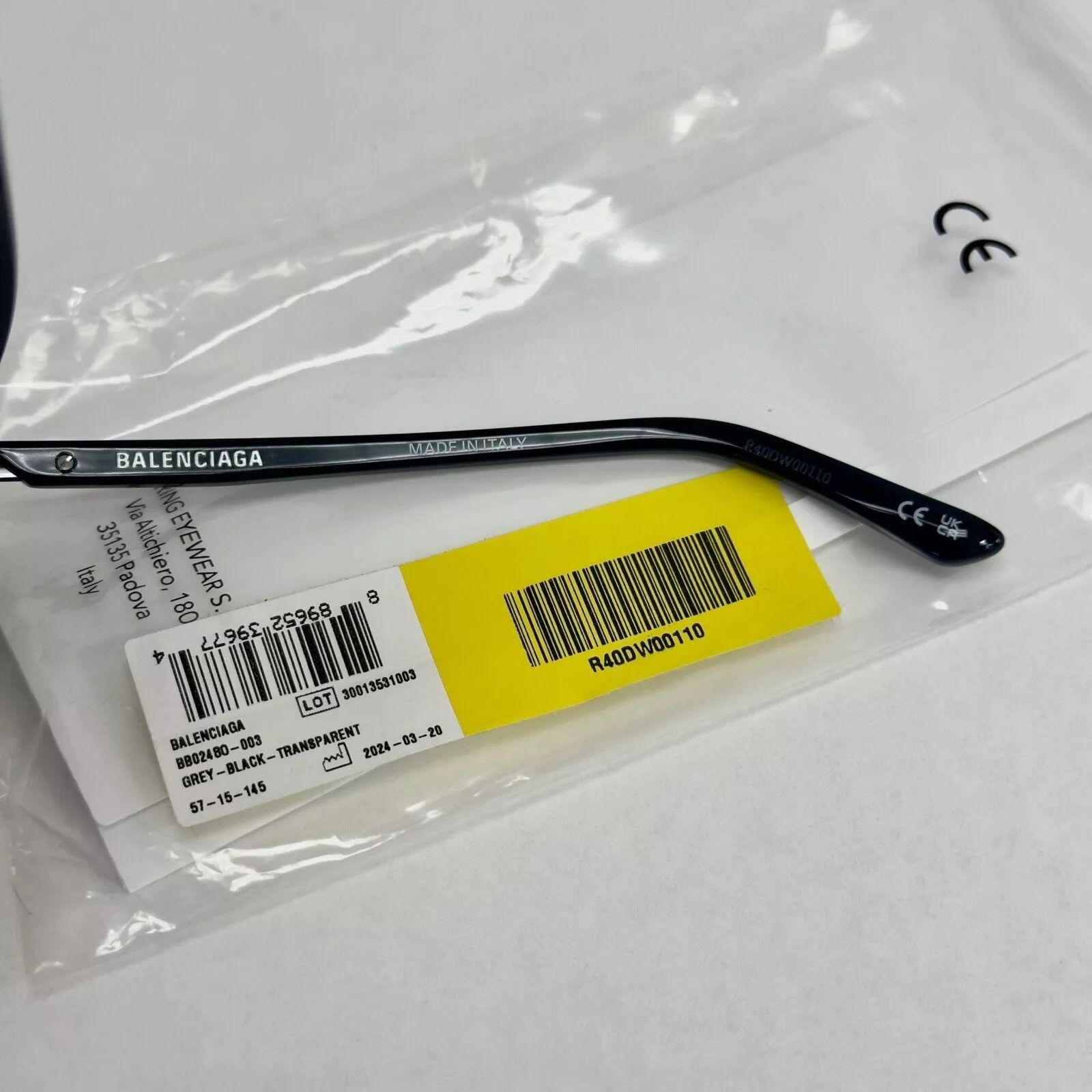 Balenciaga BALENCIAGA LOGO TAG 0248 Black Unisex Eyeglass GG0248O 003 Size ONE SIZE - 6 Thumbnail