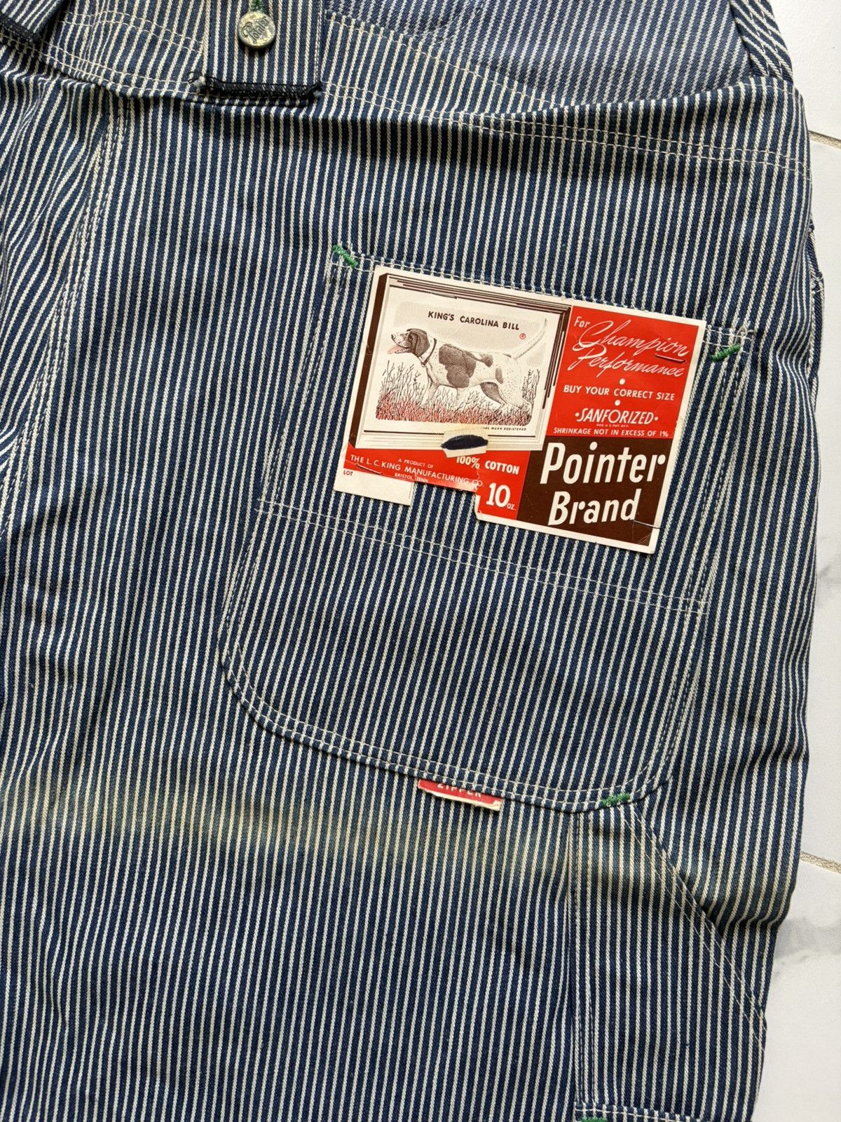 Pointer Vintage 1950s 50s Pointer Brand Hickory Stripes Overalls DS Size US 44 / EU 60 - 6 Thumbnail