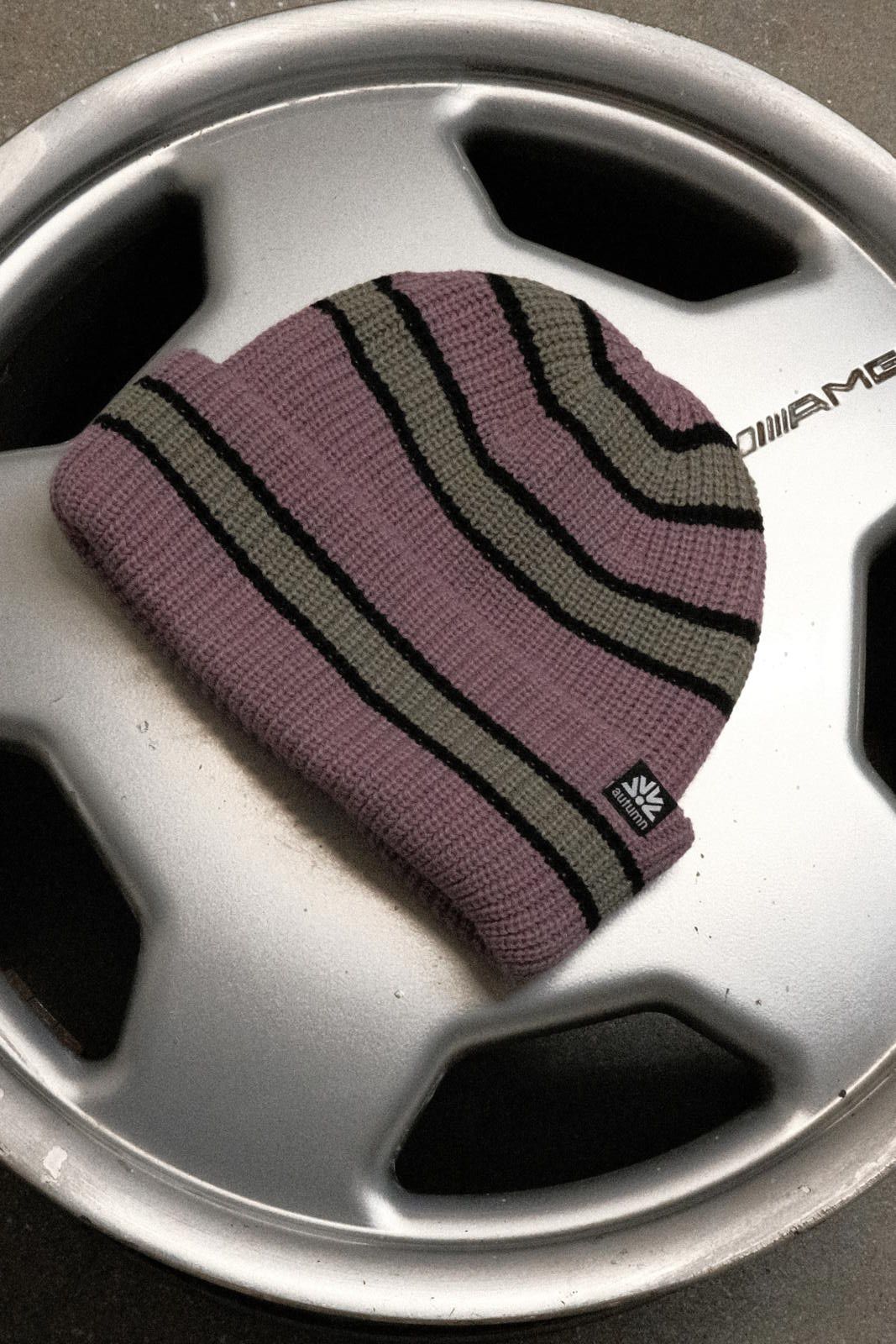 Unknown London Cozy Striped Knit Beanie Hat Size ONE SIZE - 1 Thumbnail