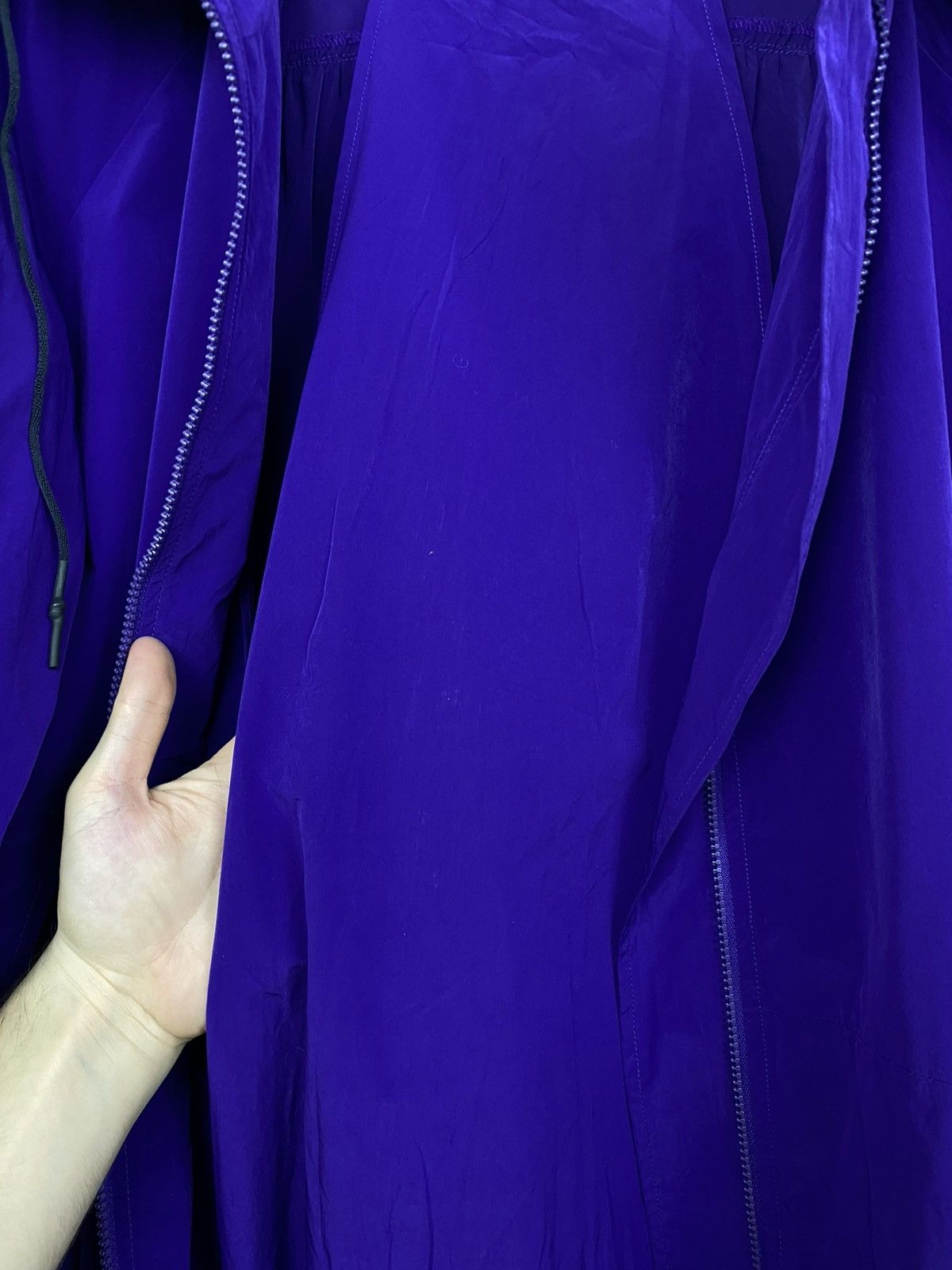 OSKA Oska Minimalist Vibrant Purple Long Coat Hooded Zip Front Size S / US 4 / IT 40 - 16 Thumbnail