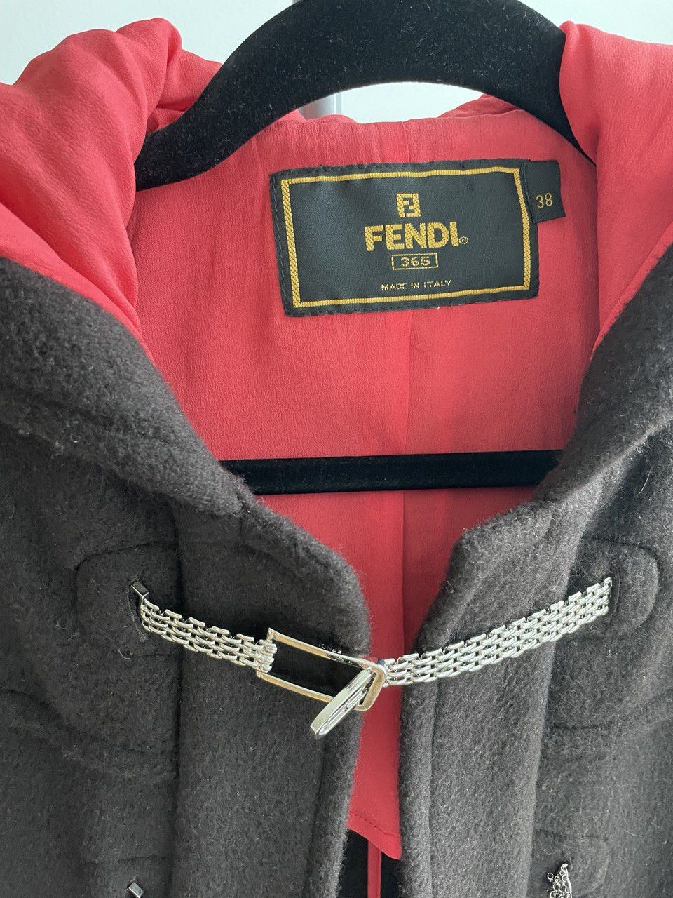 image of Fendi 100% Cashmere Hooded Coat in Brown, Women's (Size XS)