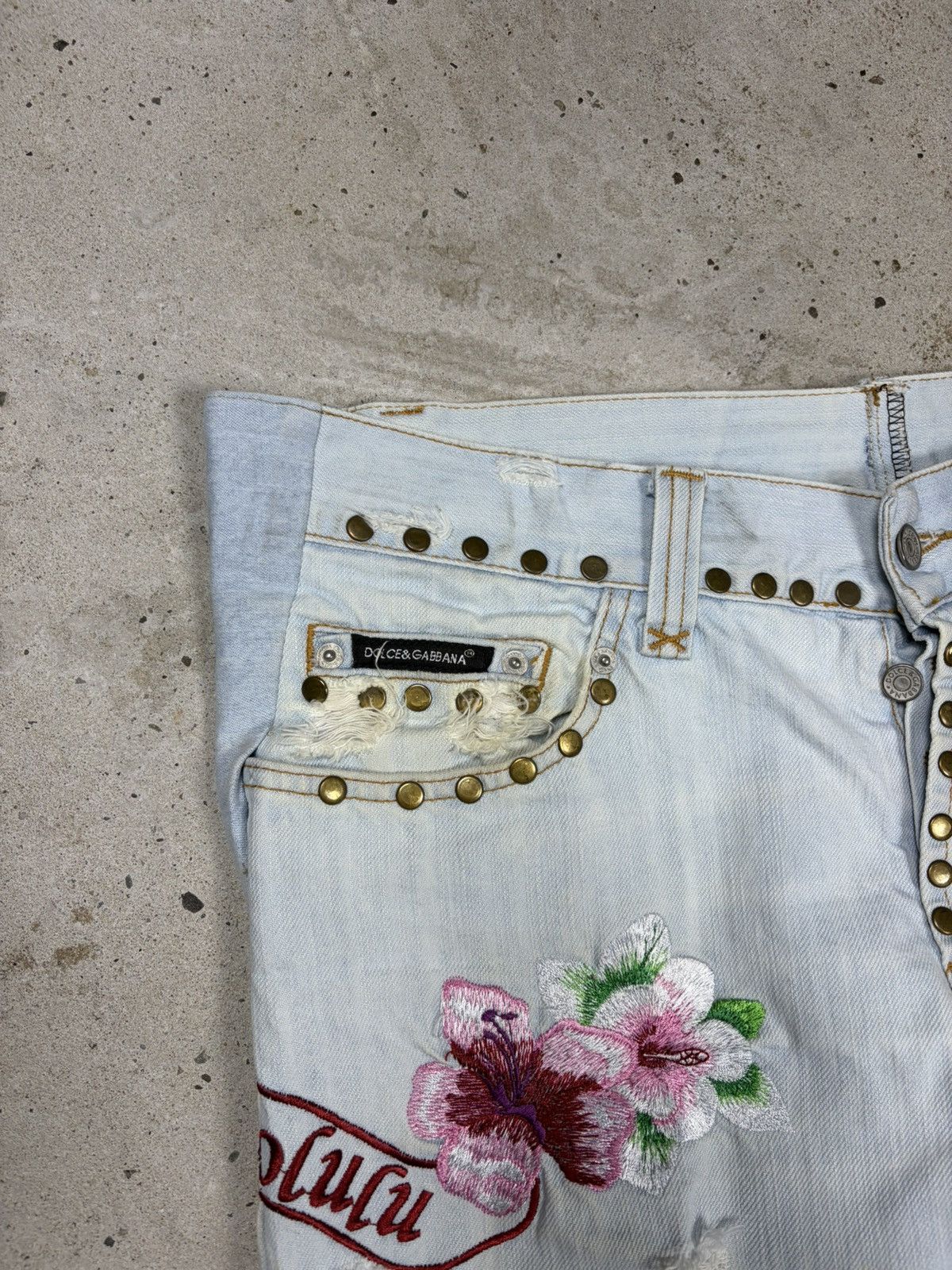 Dolce & Gabbana SS 2006 Dolce & Gabbana Honolulu Embroidery Jeans Denim Size US 35 - 6 Thumbnail