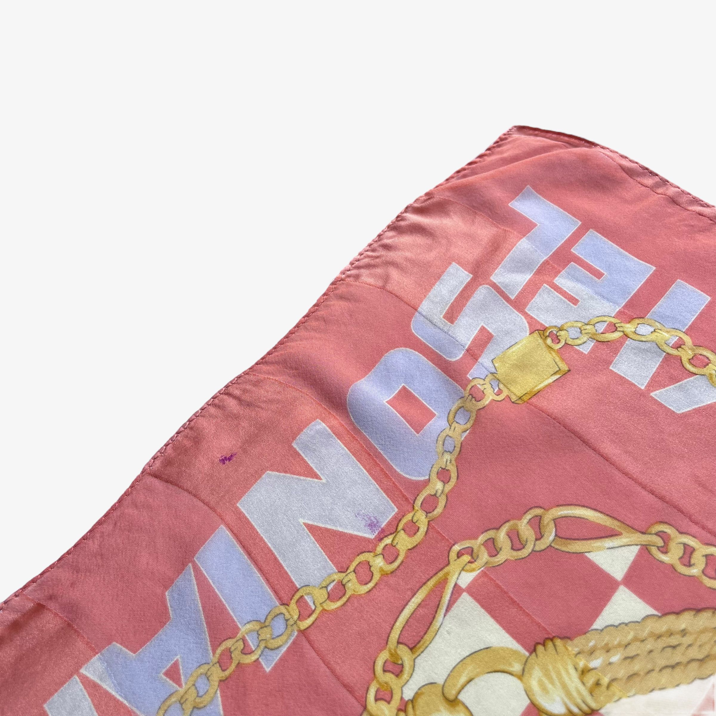 Sonia Rykiel Vintage 90s Sonia Rykiel Pink Checkered Print Silk Scarf Size ONE SIZE - 5 Thumbnail