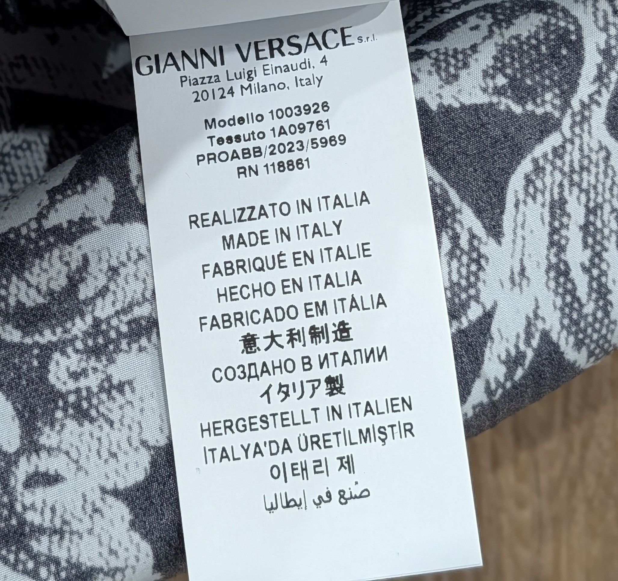 Versace VERSACE Baroque Stencil SS Button Up Shirt Navy 48 US Medim Size US M / EU 48-50 / 2 - 6 Thumbnail