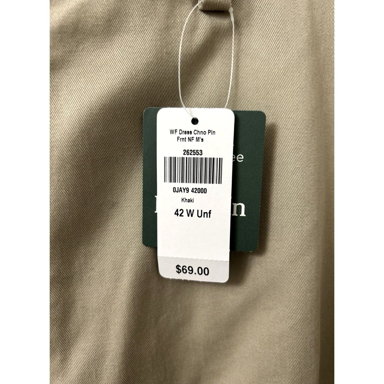 Vintage VINTAGE: No LLBean Pants Mens 42x31 Natural Fit Wrinkle Free Chino Khaki Trousers 262553 Size US 42 / EU 58 - 4 Thumbnail
