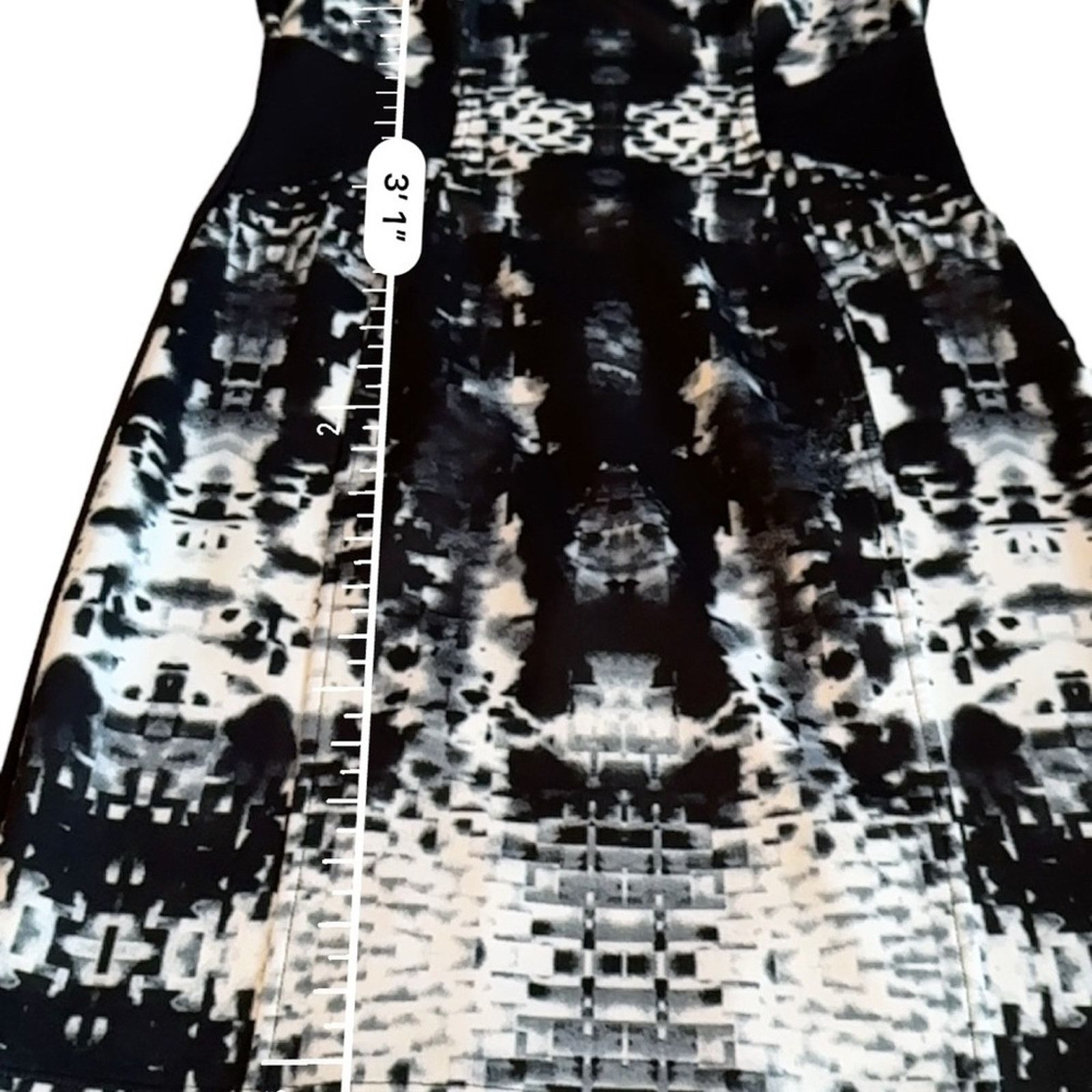 Anthropologie Yoana Baraschi Abstract Print Black & White Neoprene Dress 8 Size M / US 6-8 / IT 42-44 - 14 Thumbnail
