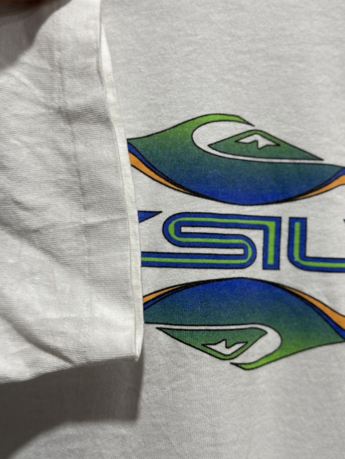Quiksilver × Vintage Vintage 90s Quiksilver Surfboard Single Stitches Tee Size US L / EU 52-54 / 3 - 4 Thumbnail