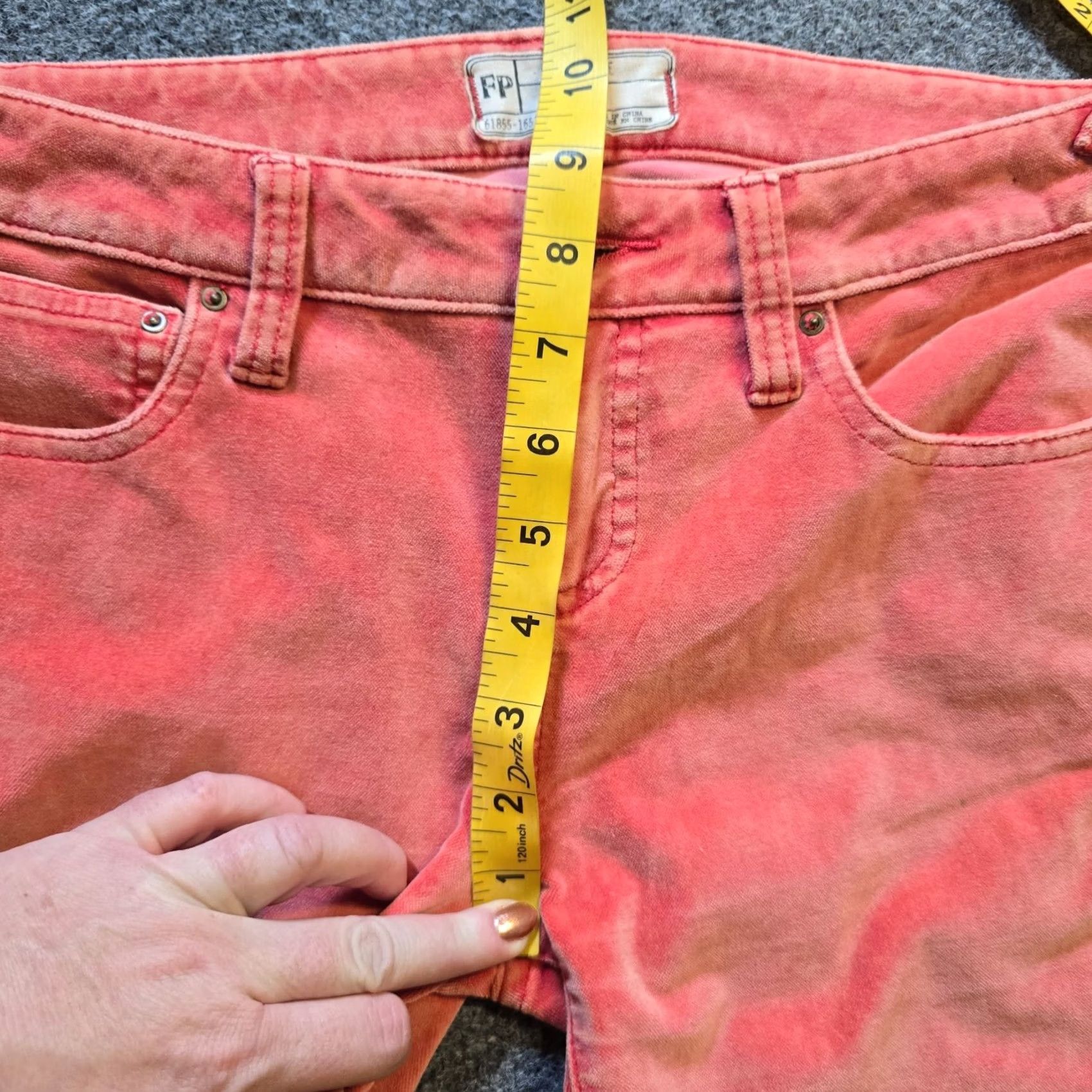 Free People Free People Pants Womens 28 Orange Velour Skinny Mid Rise Stretch Casual Ankle Womens Size 28" / US 6 / IT 42 - 6 Thumbnail