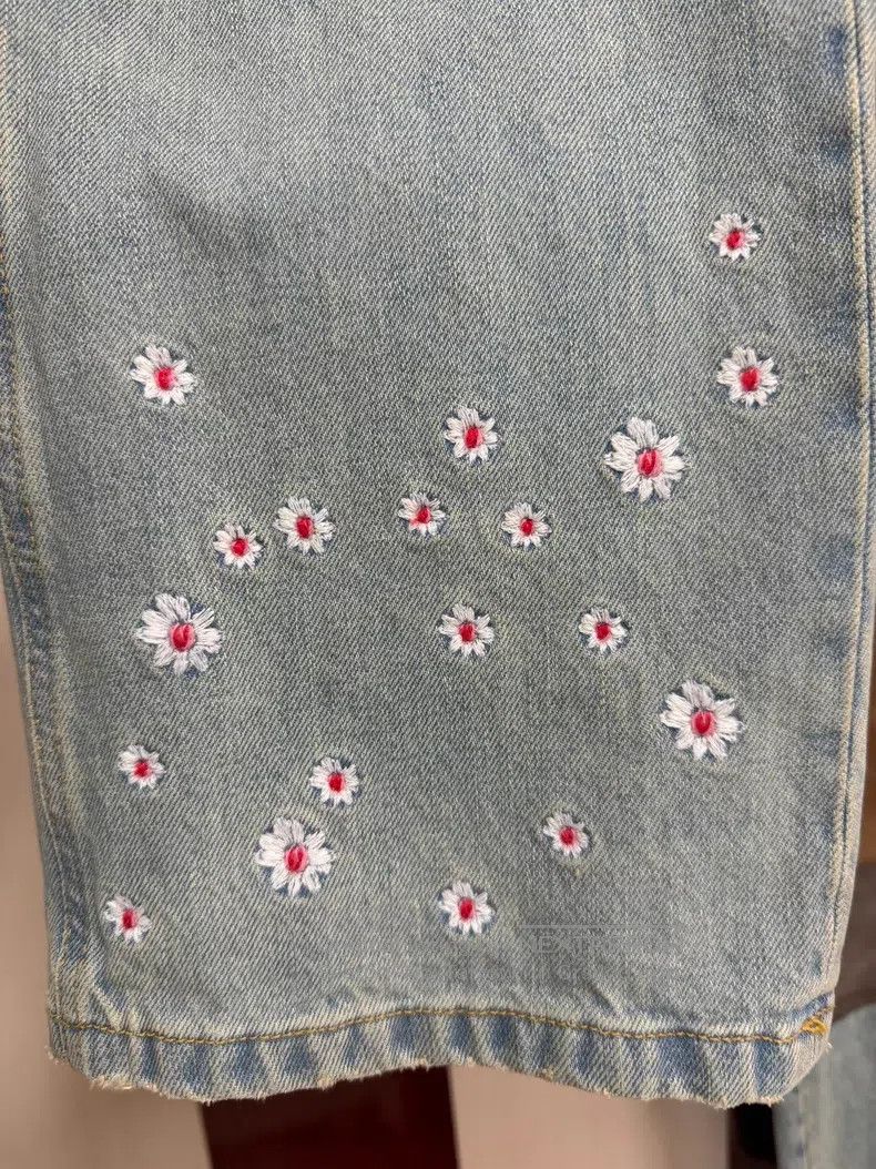 ERL ERL size L Patchwork denim pants, loose fit, straight leg, Size 26" / US 2 / IT 38 - 2 Thumbnail