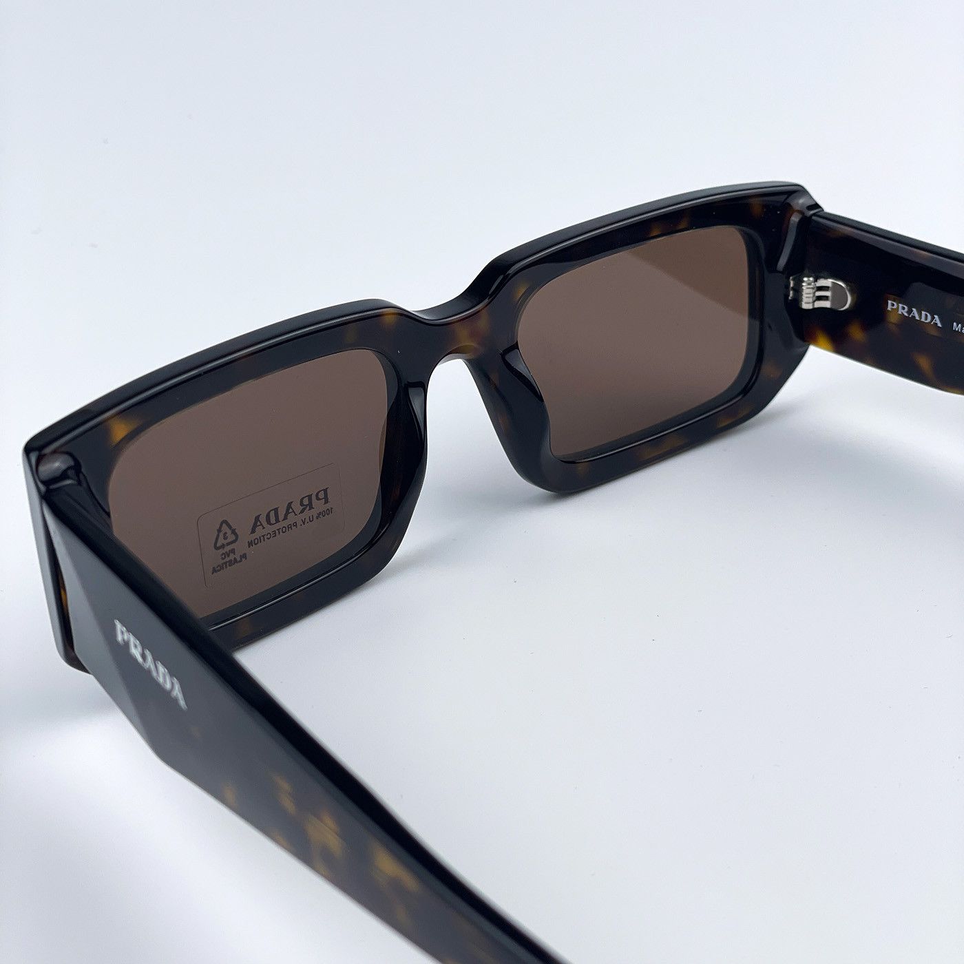 Prada NEW Prada PR06YS 2AU8C1 Rectangle Unisex Sunglasses Size ONE SIZE - 8 Thumbnail