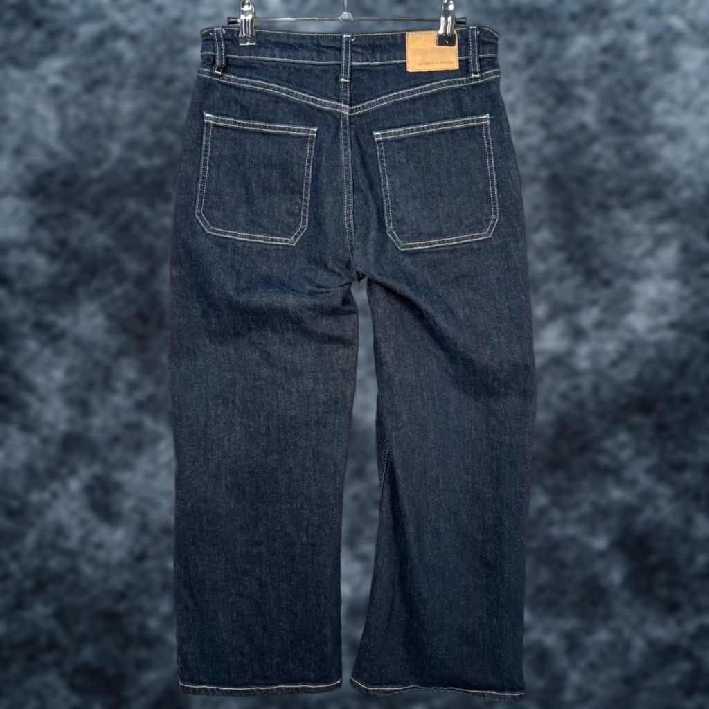 Denime Seventy + Mochi Jeans 27 High-Waisted Denim w/ Contrast Stitch Womens Adult Regular 27 Blue 5-Pocket Wide-Leg Inseam 25" Cotton Blend Denim Vintage No Size 27" / US 4 / IT 40 - 1 Thumbnail