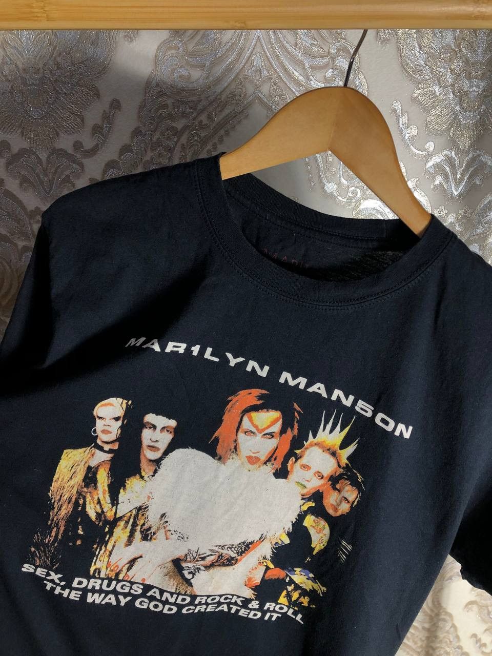 Marilyn Manson × Vintage VERY RARE MARELYN MANSON BIG LOGO ROCK T-SHIRT PUNK Y2K 90s Size US XL / EU 56 / 4 - 2 Thumbnail