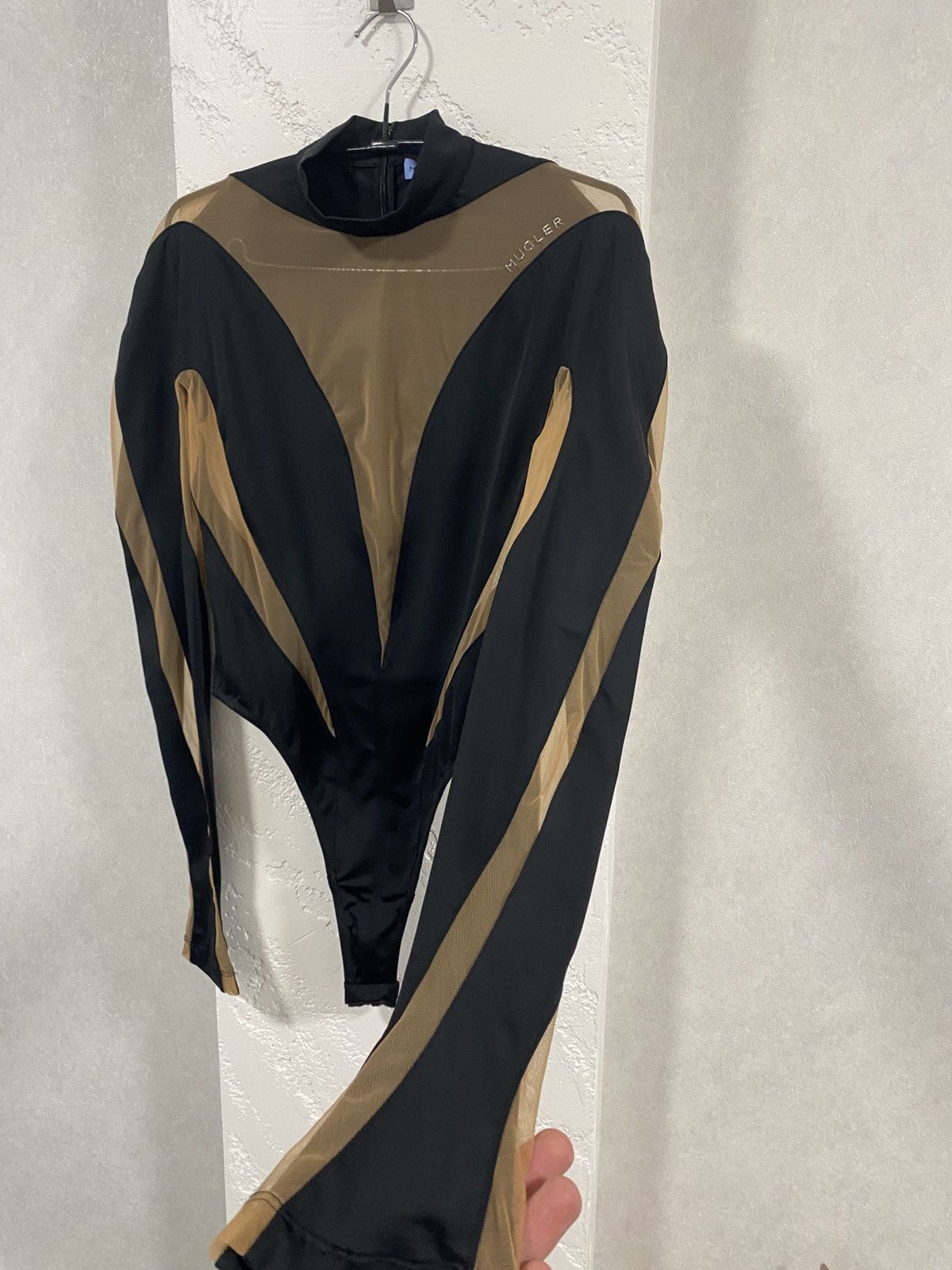 H&M × Mugler Mugler X H&M Rare Black & Beige Mesh Panel Bodysuit Size M / US 6-8 / IT 42-44 - 5 Thumbnail