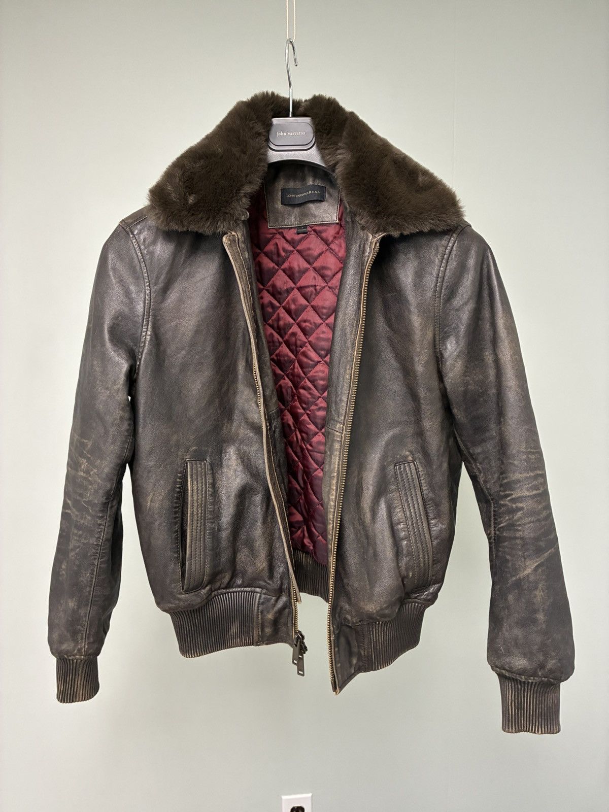 John Varvatos Tommy Bomber Removable Shearling Collar Leather small Size US S / EU 44-46 / 1 - 13 Thumbnail