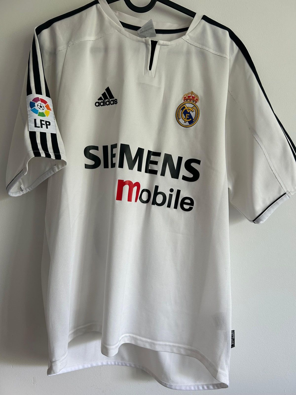 Vintage Adidas 00s Real Madrid #10 Figo laliga football kit