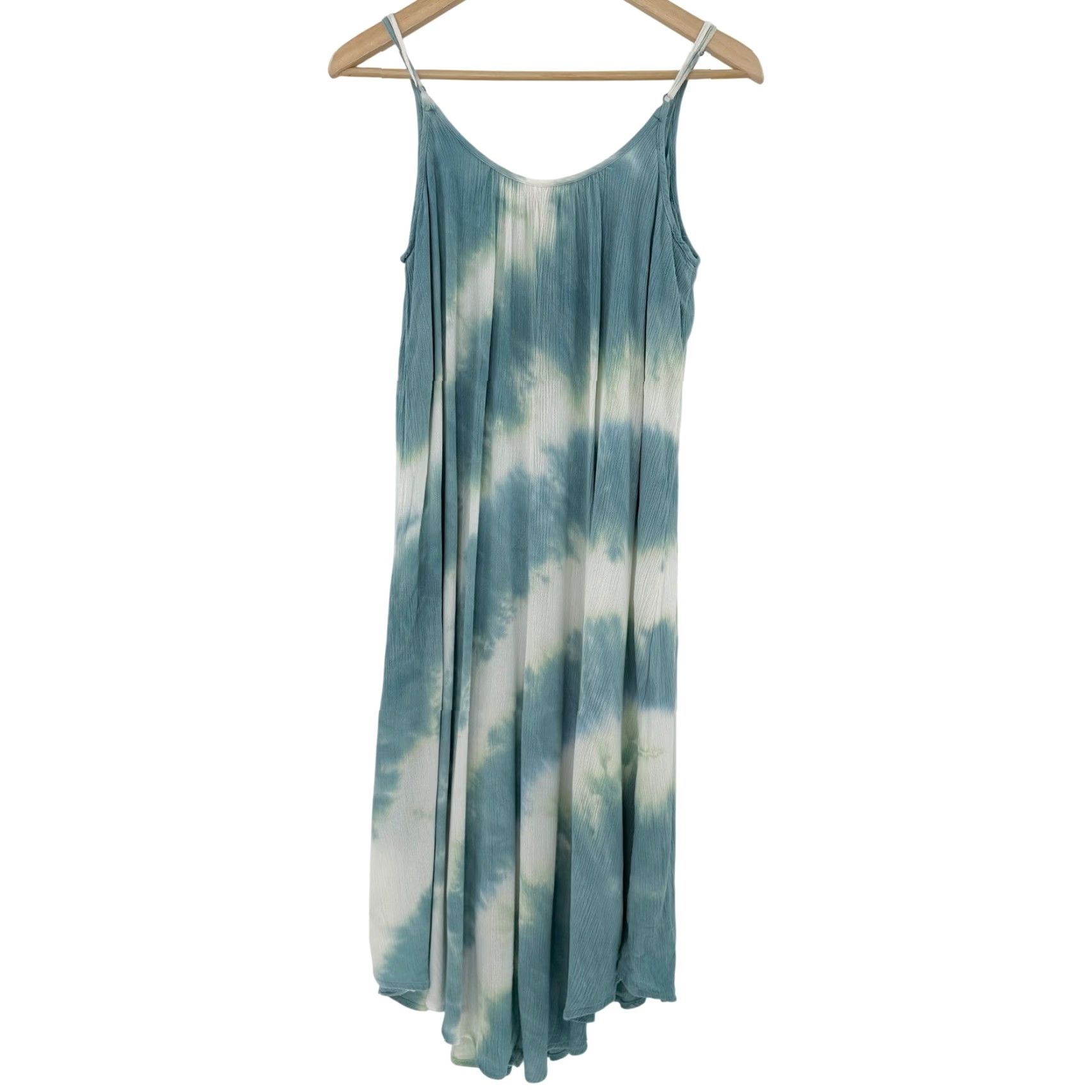 Vintage Knox Rose Tie Dye Midi Dress Blue White Spaghetti Strap Casual Women's M Size M / US 6-8 / IT 42-44 - 2 Thumbnail