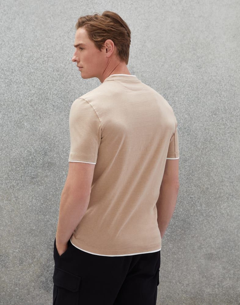 Brunello Cucinelli o1w1db10924 T-Shrit in Beige Size US XXL / EU 58 / 5 - 2 Thumbnail