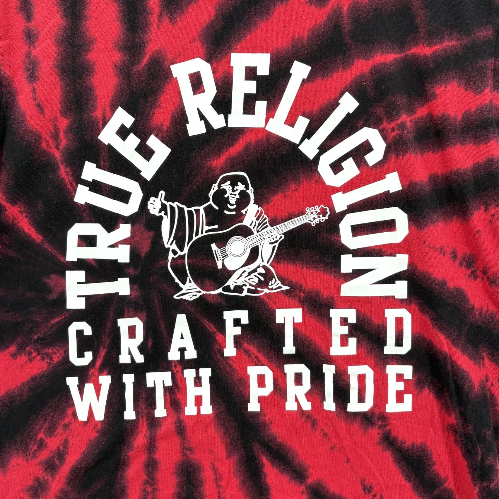 True Religion VINTAGE True Religion Shirt Mens L Red Black Buddha Shade Tie Dye Graphic Logo Y2K Size US L / EU 52-54 / 3 - 2 Thumbnail