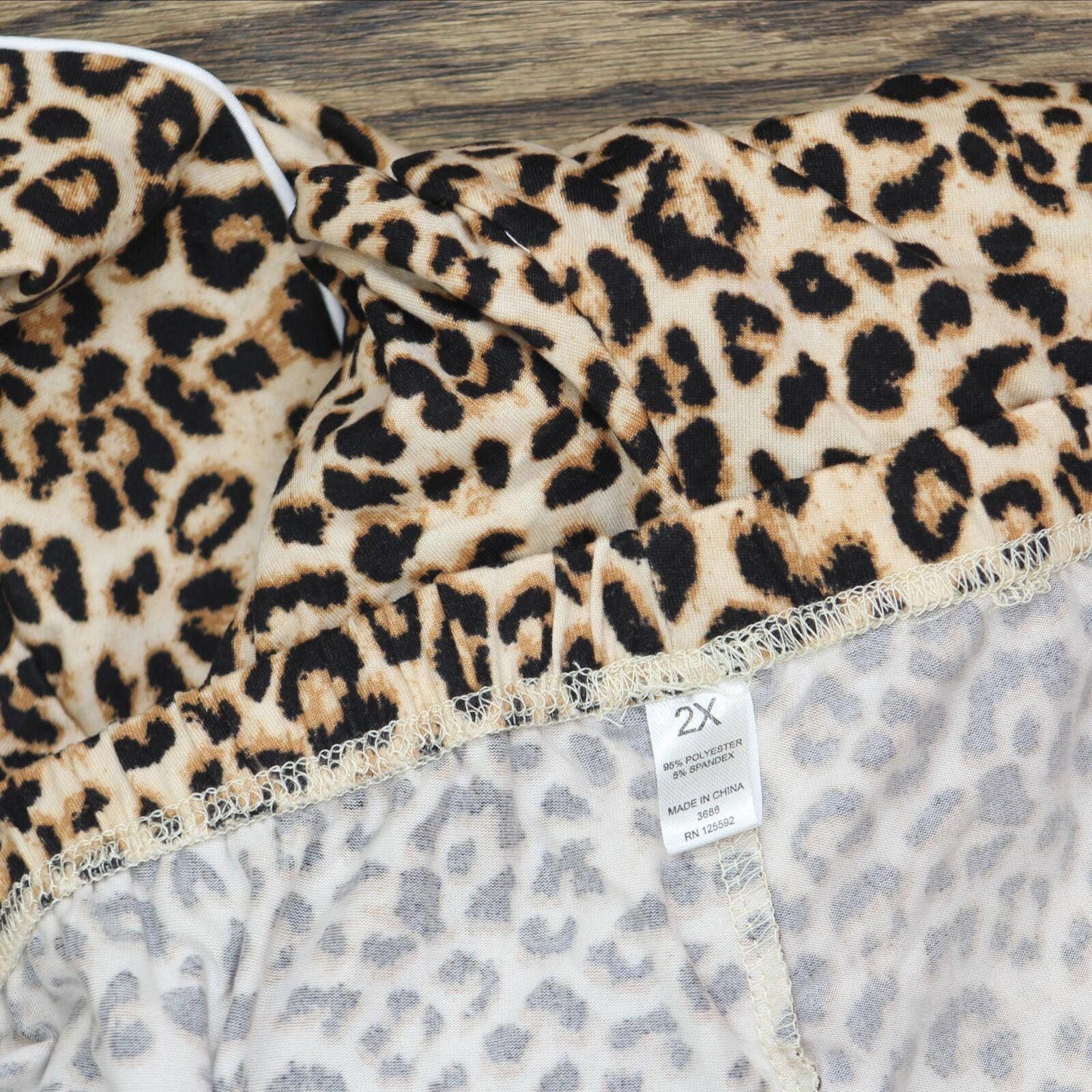 White Mark NWT White Mark Wear 2 Piece PS3686-14/2X 2X Cheetah Brown Size ONE SIZE - 8 Thumbnail