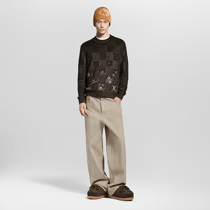 Louis Vuitton Damier Embroidered Long-Sleeved Crewneck Size US M / EU 48-50 / 2 - 4 Thumbnail
