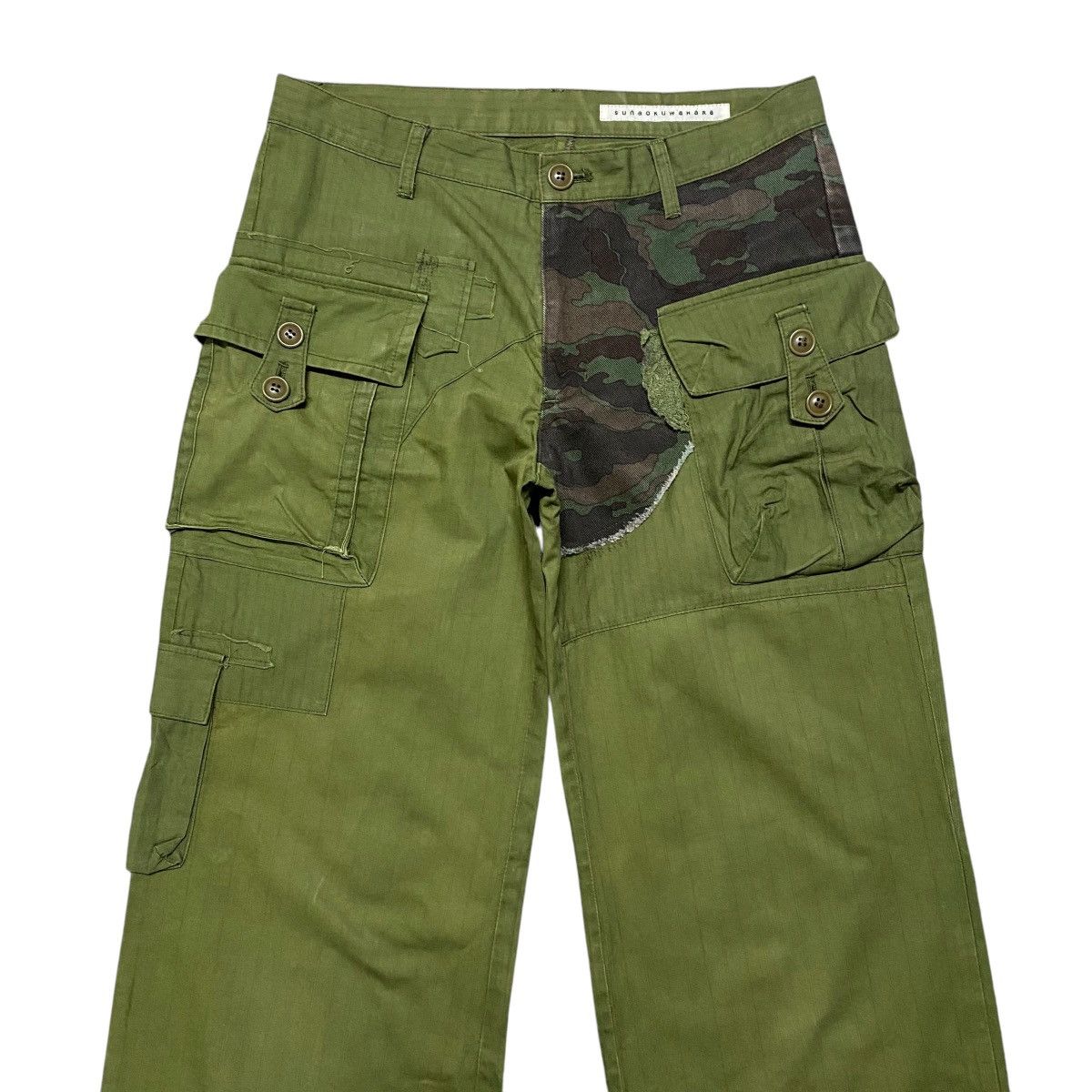 Issey Miyake Vintage Sunaokuwahara Military Patchwork Combat Pants Size 30" / US 8 / IT 44 - 3 Thumbnail
