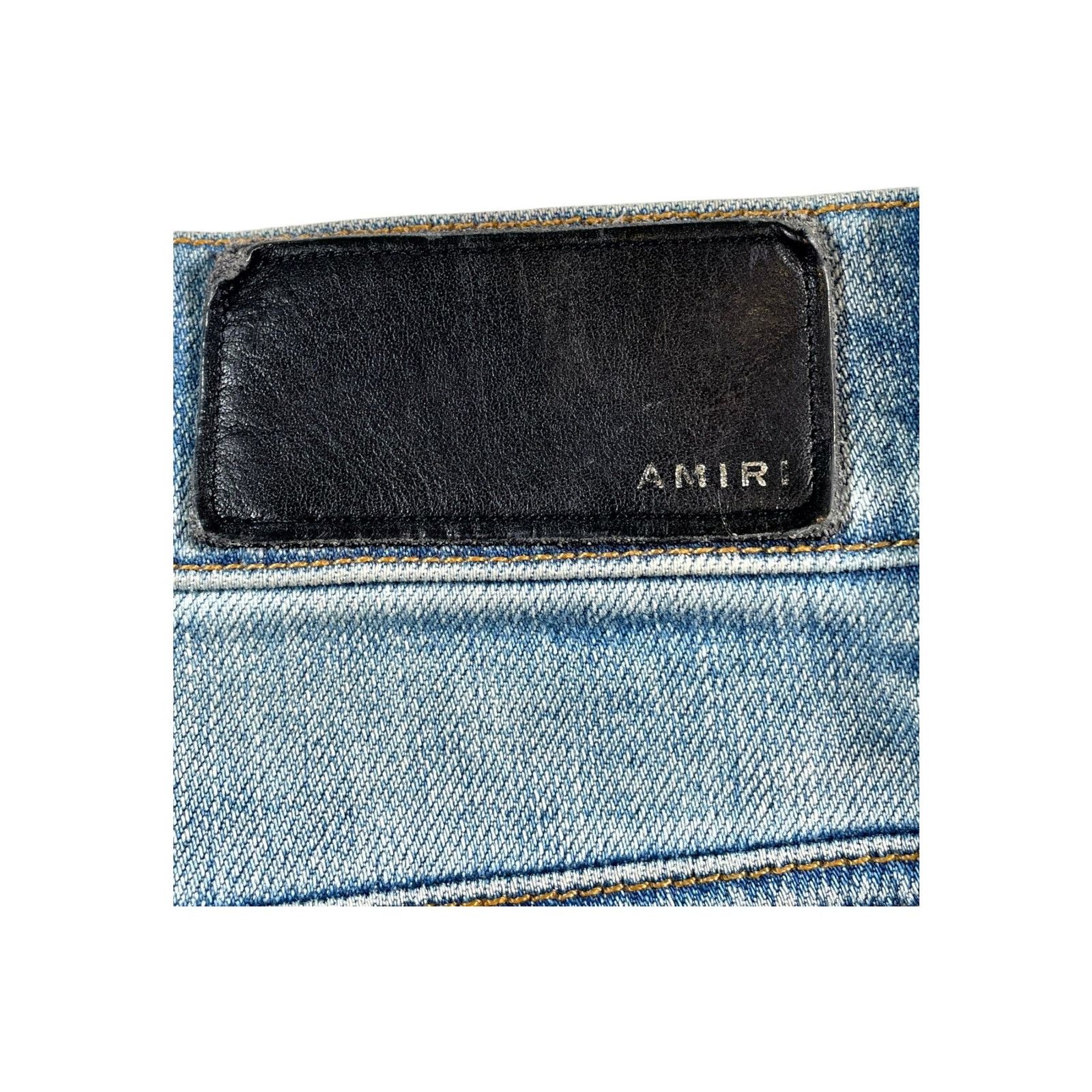 Amiri Amiri "Bandana Patch" Light Wash & Orange Jeans Size US 38 / EU 54 - 4 Thumbnail