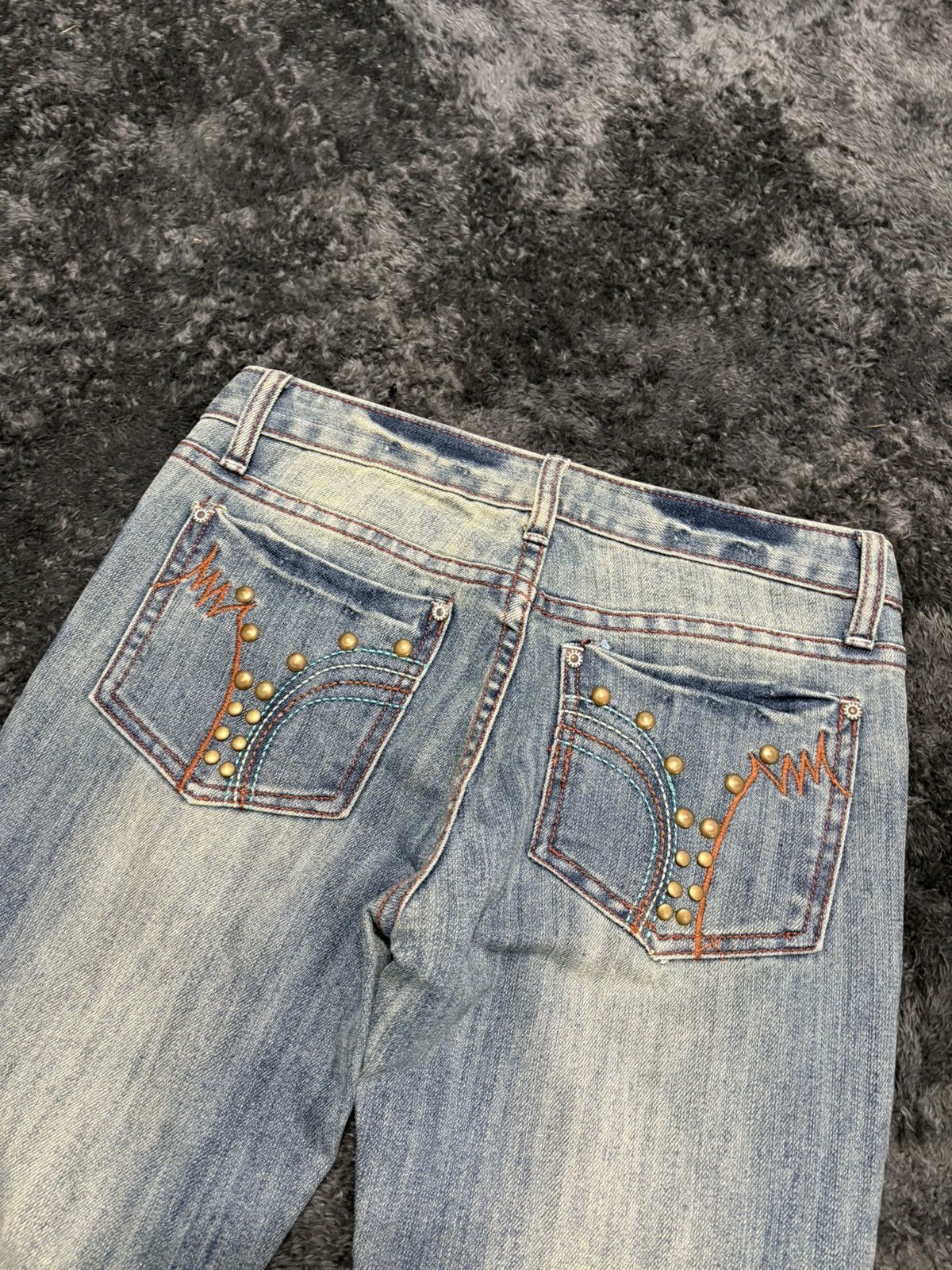 Miss Sixty Vintage Faded Distressed Y2K Flared Jeans Miss Sixty Style Size 27" / US 4 / IT 40 - 8 Thumbnail