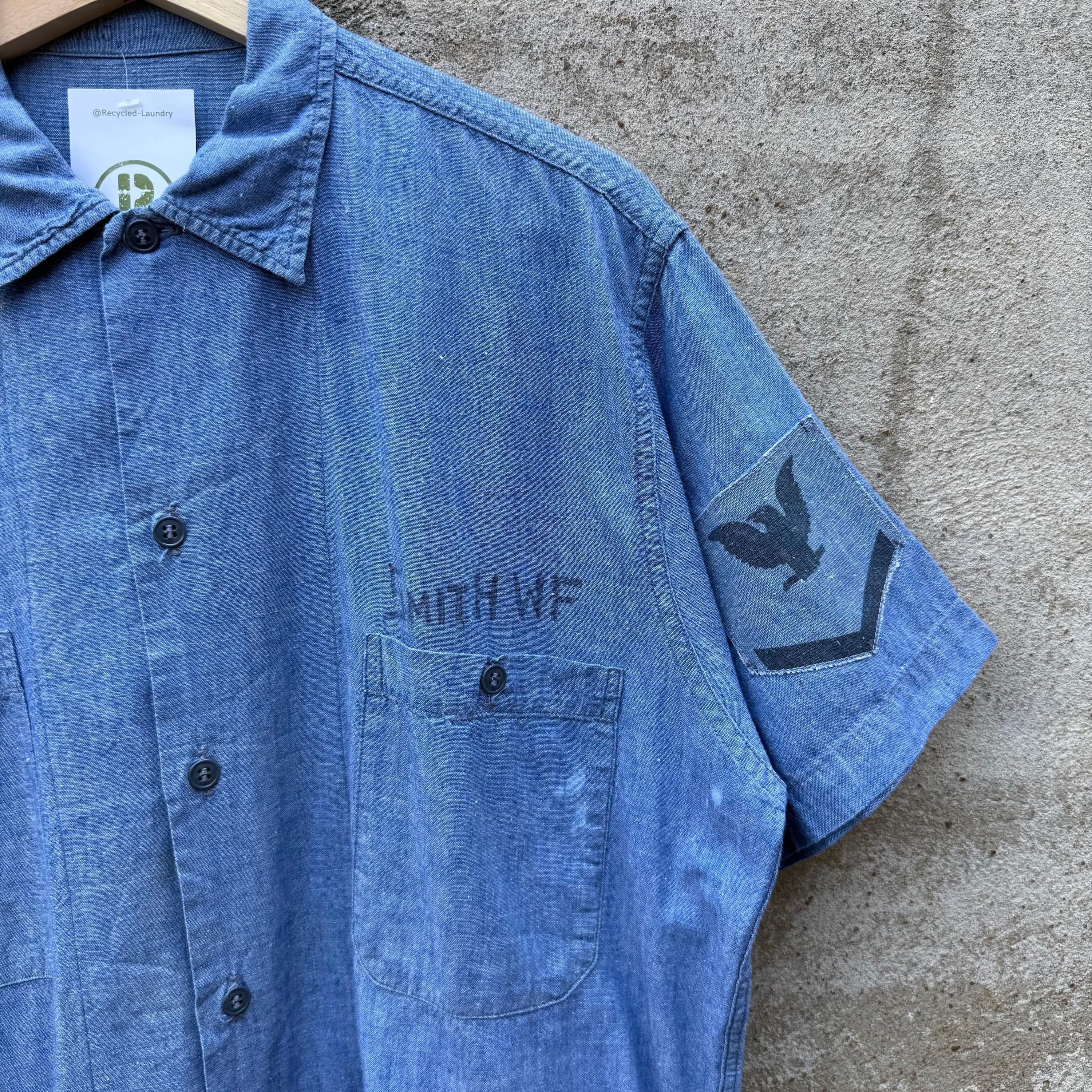 Vintage 60's USN Chambray Short Sleeve Selvedge Button Down Shirt Size US M / EU 48-50 / 2 - 4 Thumbnail
