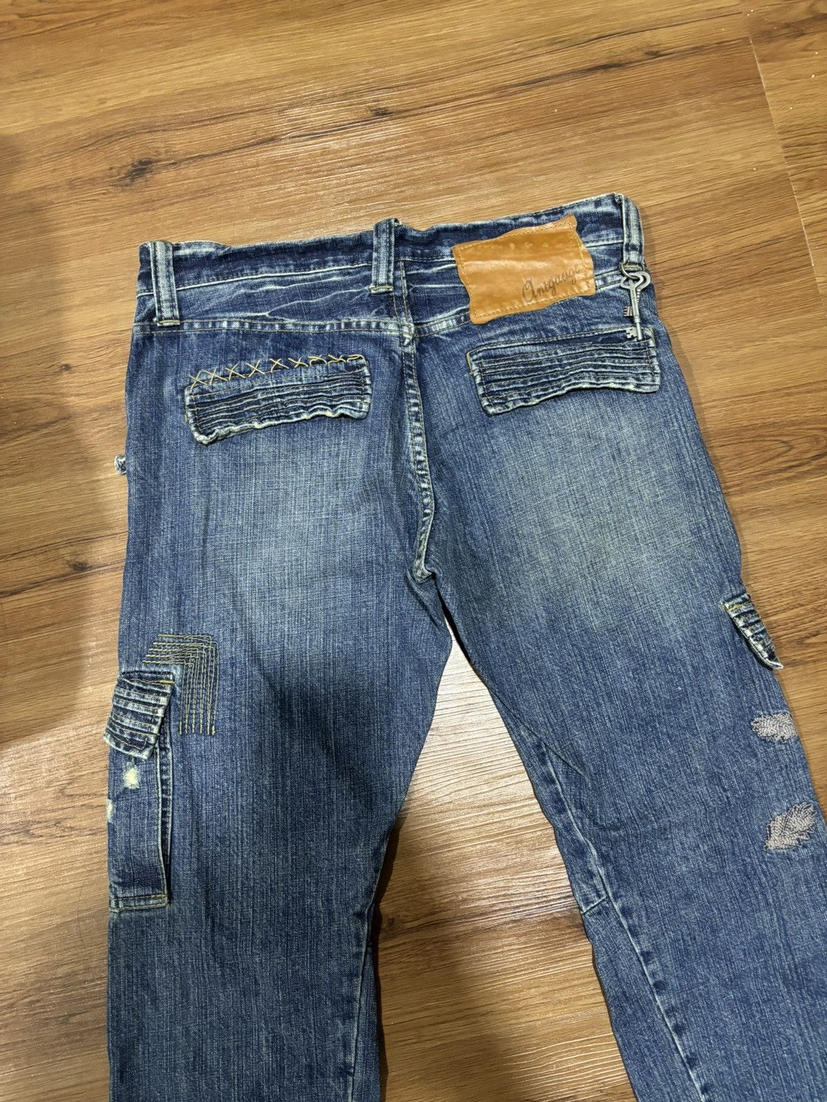 Japanese Brand × Vintage Vintage Antgauge Sashiko Distress Denim Jeans Size US 31 - 4 Thumbnail