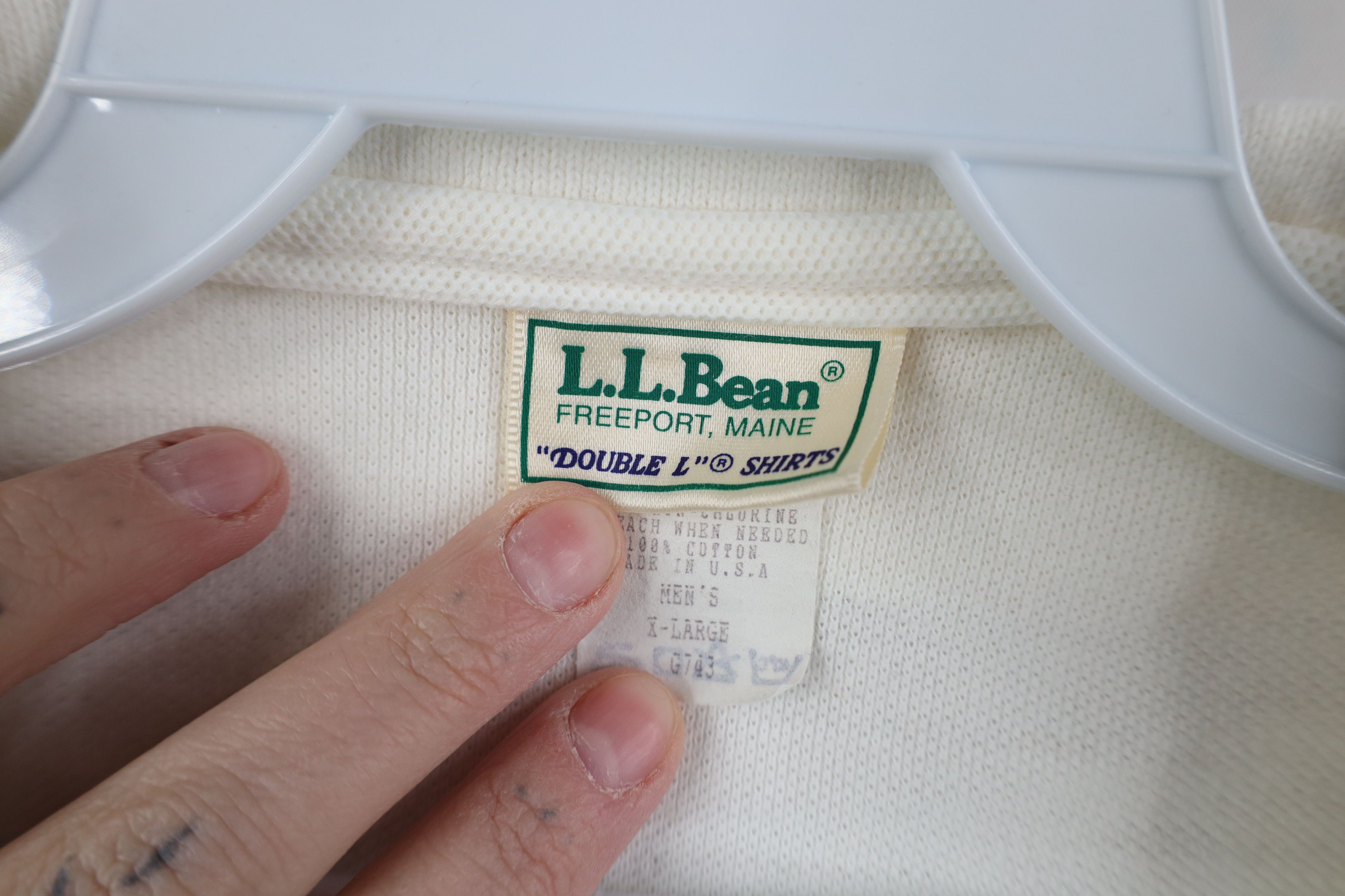 L.L. Bean Vintage 90s LL Bean Knit Collared Golf Polo White USA Size US XL / EU 56 / 4 - 5 Thumbnail