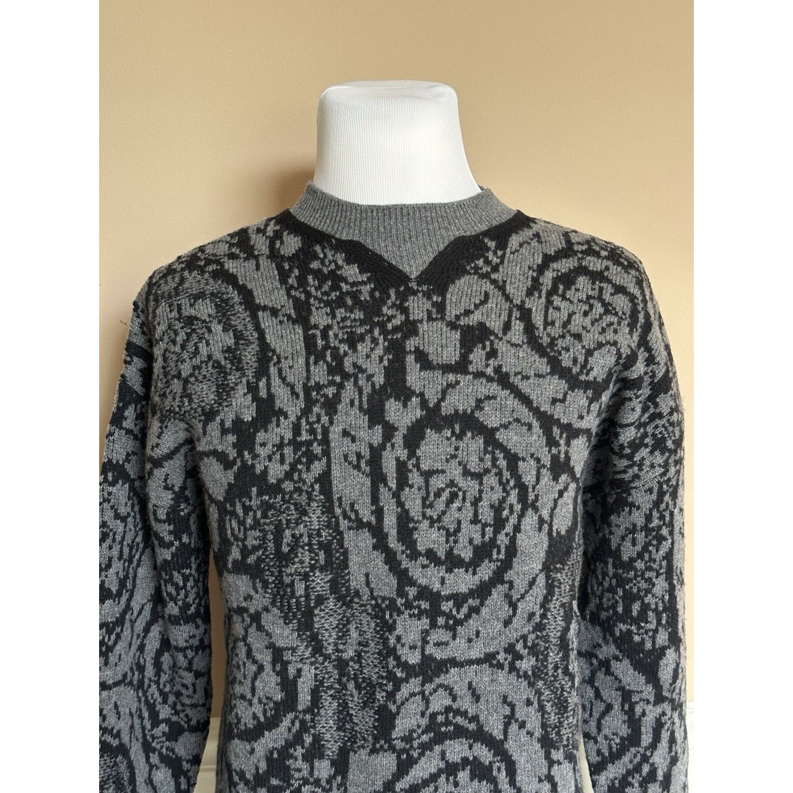 Versace Versace Barocco Wool Knit Sweater Black 40 US 1013400 Size US M / EU 48-50 / 2 - 3 Thumbnail