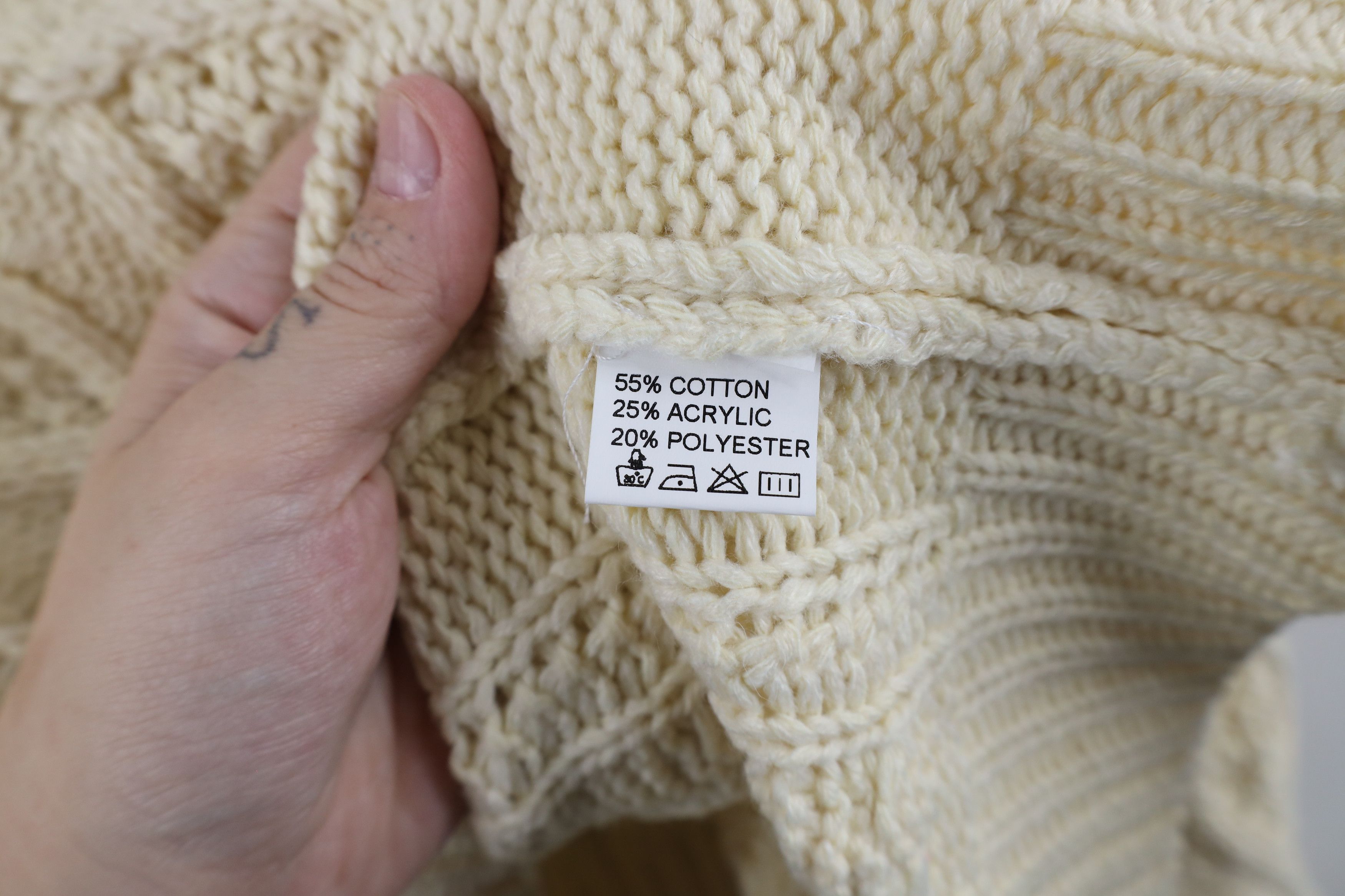 Vintage Vintage 90s Streetwear Chunky Cable Knit Fisherman Sweater Size 3XL / US 20-22 - 7 Thumbnail