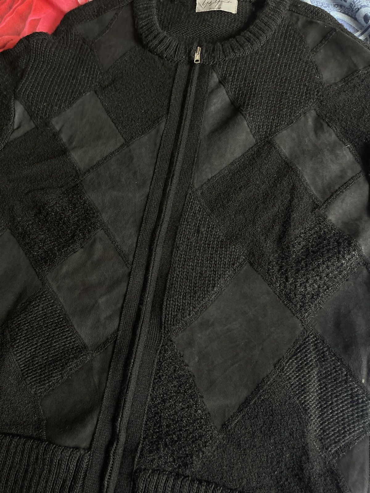 Yohji Yamamoto Yohji Yamamoto Pour Homme Geometric Knit Full Zip Wool Size US L / EU 52-54 / 3 - 11 Thumbnail