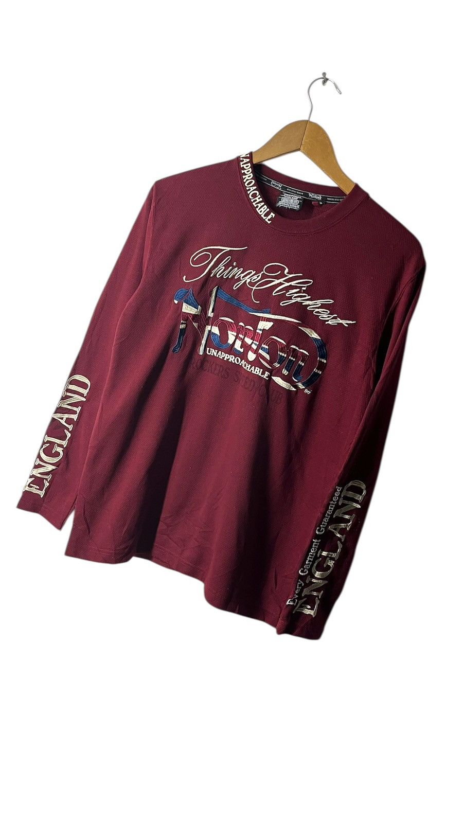 Norton NORTON ENGLAND EMBROIDERY SPELLOUT LONGSLEEVE TEE Size US L / EU 52-54 / 3 - 5 Thumbnail