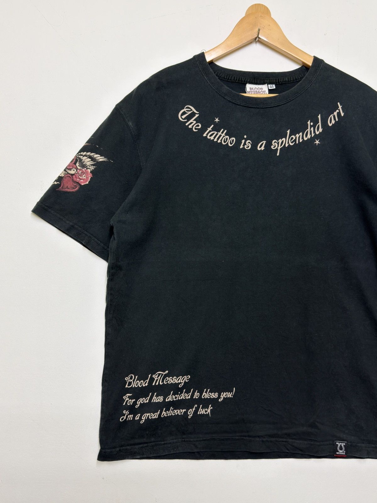 Vintage Vintage Blood Message Swallow Tattoo Graphic Tee Japan Size US S / EU 44-46 / 1 - 3 Thumbnail