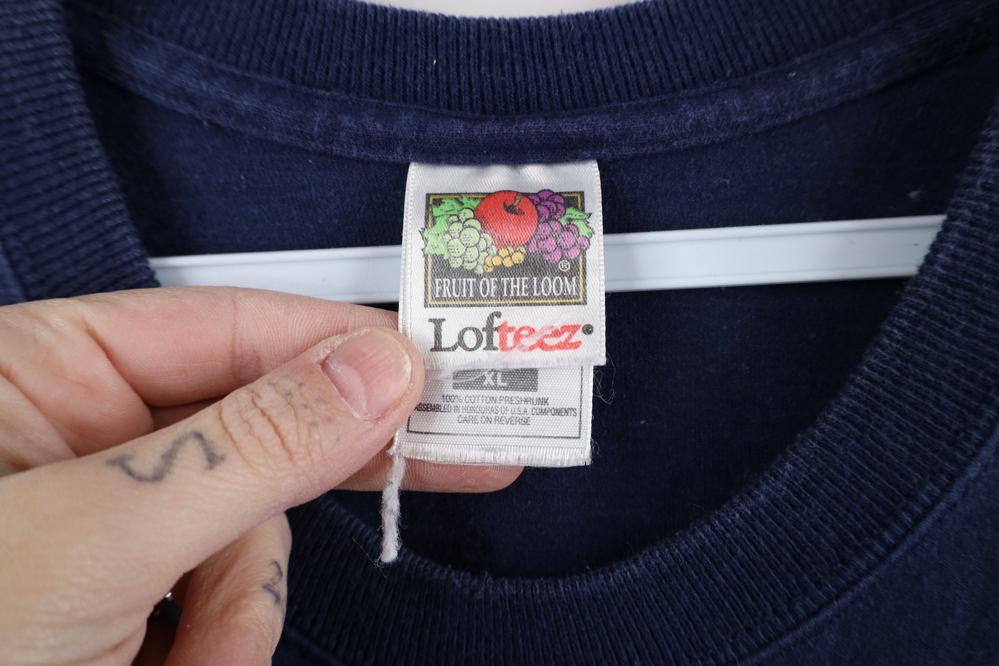 Vintage Vintage 90s Streetwear Heavyweight Cotton T-Shirt Navy Blue Size US XL / EU 56 / 4 - 4 Thumbnail