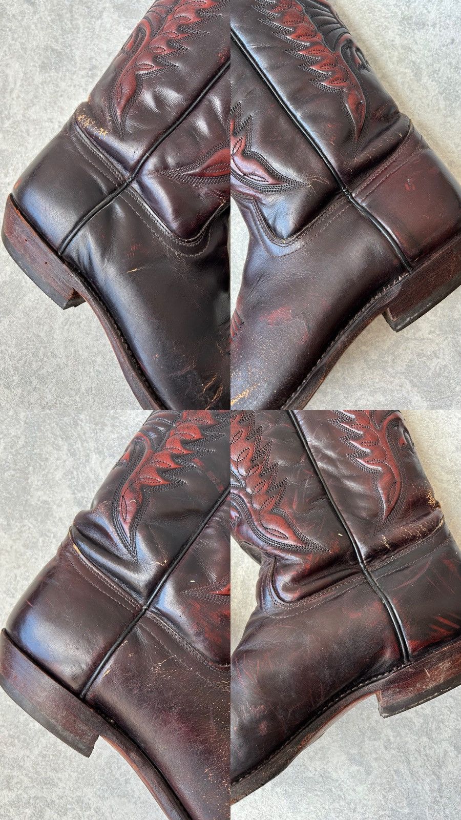 Sendra Sendra Western Cowboy Burgundy Leather Boots Size US 8 / EU 41 - 17 Thumbnail