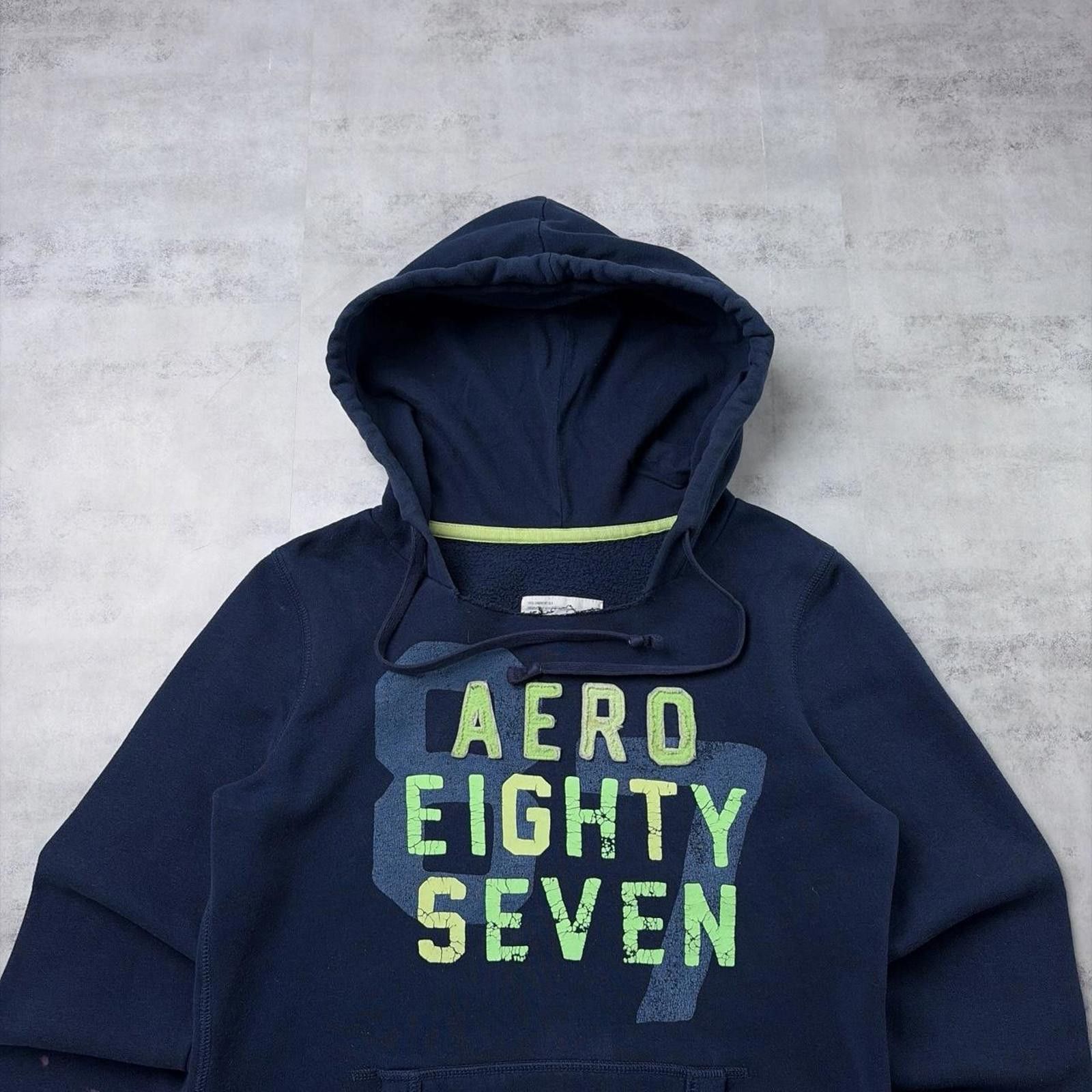 Aeropostale Y2K Navy Aeropostale Grunge Distressed Skater Hoodie Size M / US 6-8 / IT 42-44 - 3 Thumbnail