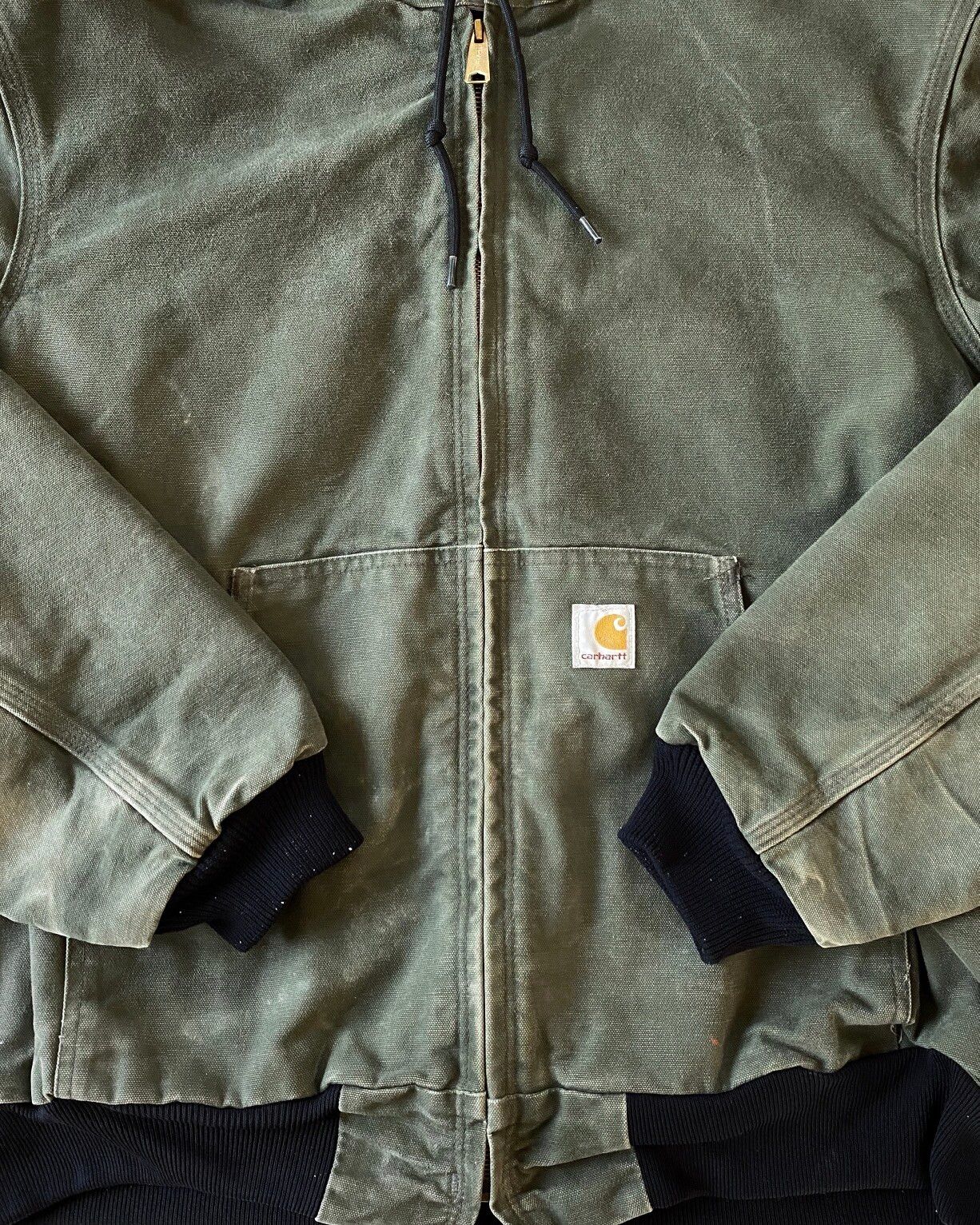 Vintage VINTAGE CARHARTT HOODED ACTIVE JACKET : FOREST GREEN Size US XL / EU 56 / 4 - 3 Preview