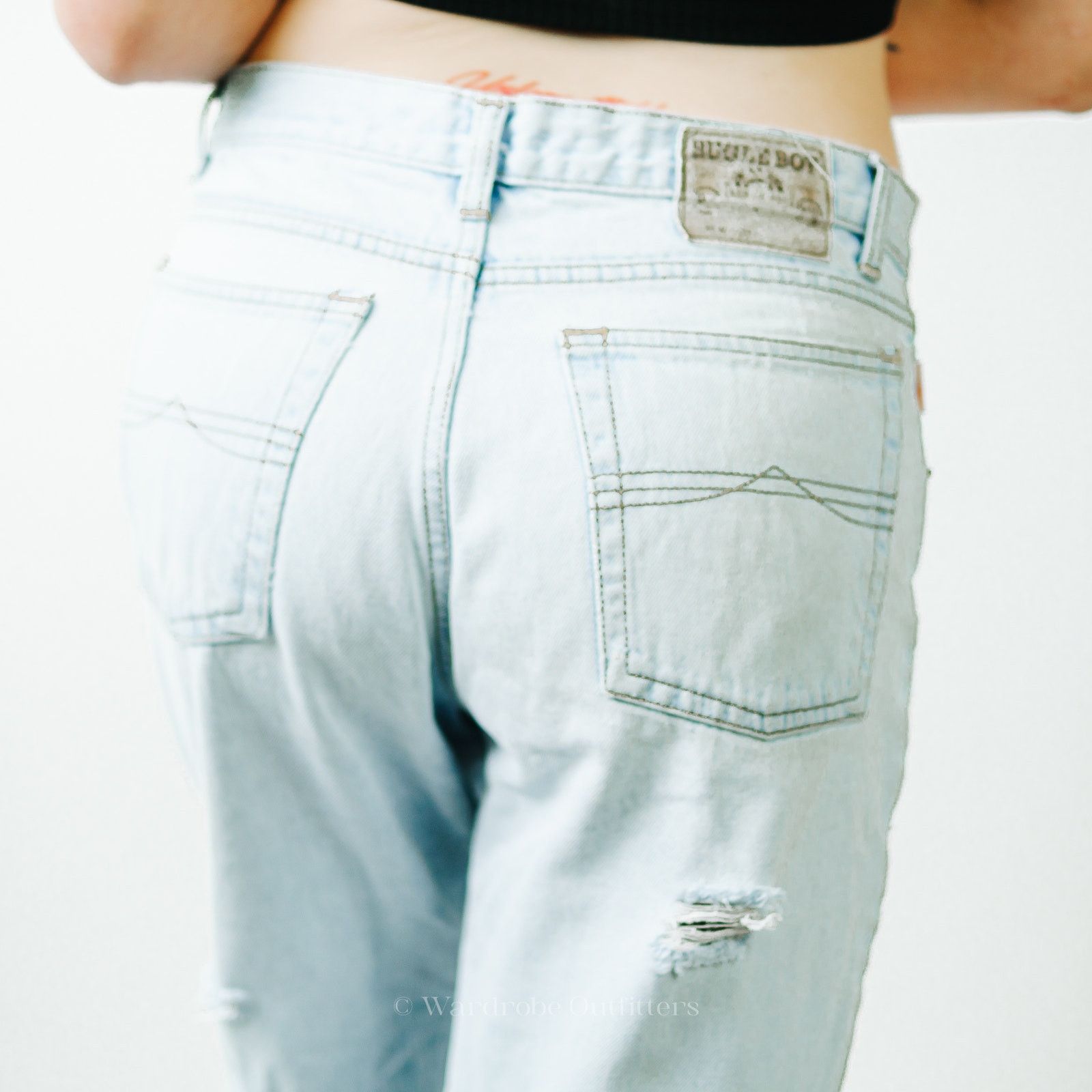 Vintage Vintage 90's Bugle Boy Gold Crest Mom Jeans - 33x30 Size 33" - 13 Thumbnail