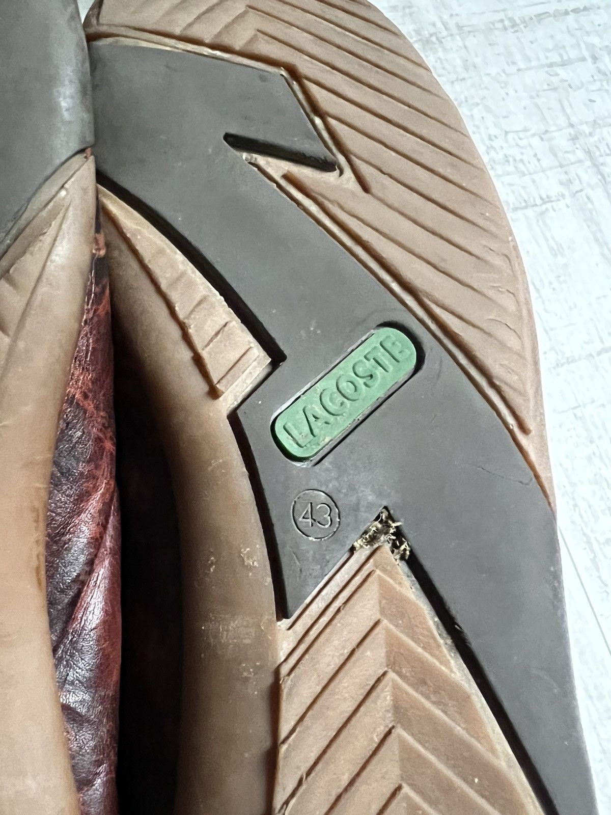 Lacoste 🐊RARE🐊 Vintage Lacoste Leather Brown Crocodile Sneakers Size US 9.5 / EU 42-43 - 8 Thumbnail