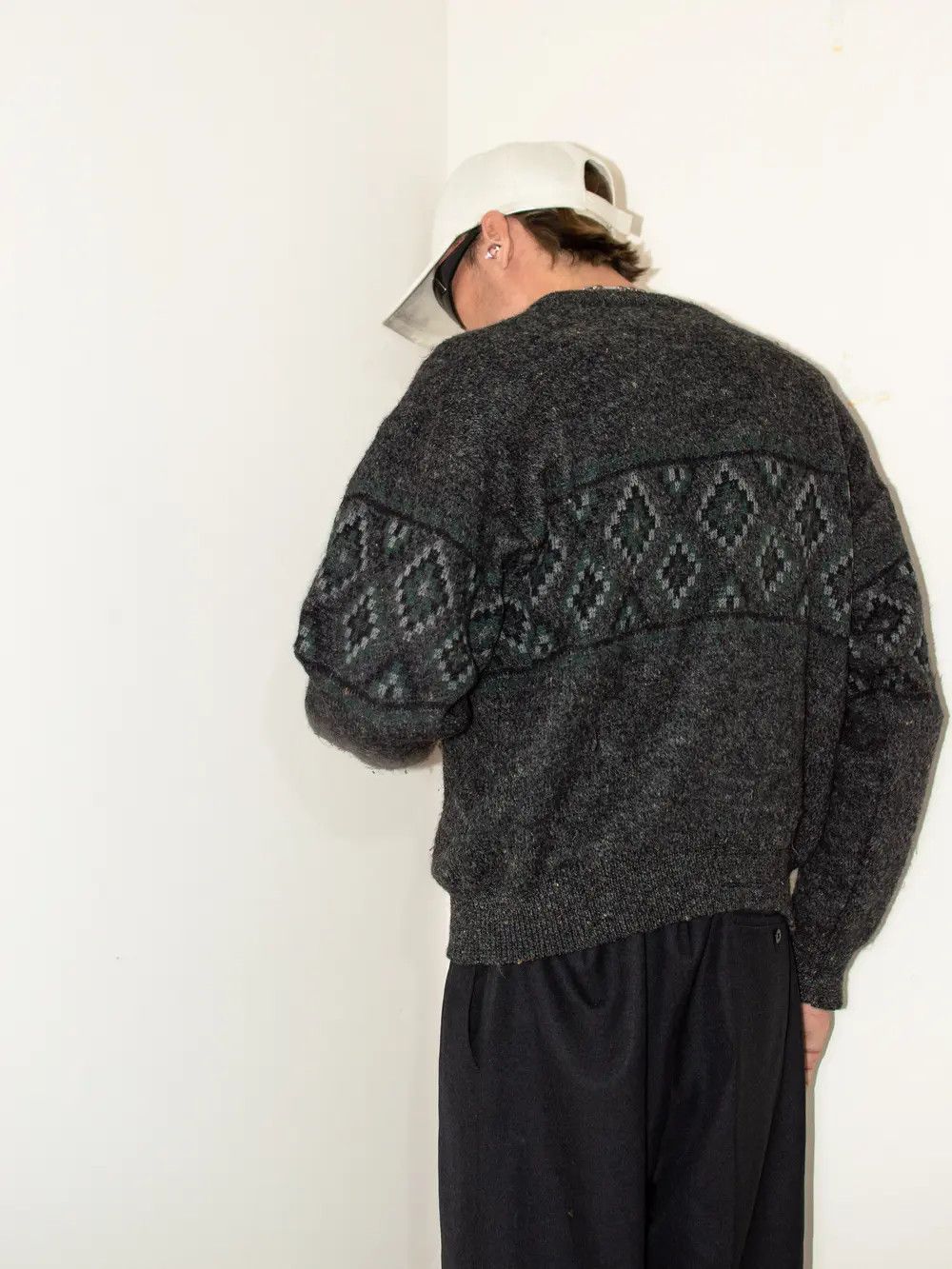 Burberry × Designer × Japanese Brand Vintage 90s Burberry wool knitted chunky geometric sweater Size US L / EU 52-54 / 3 - 4 Thumbnail